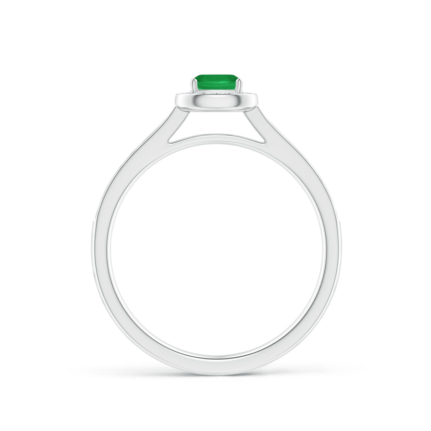 A - Emerald / 0.38 CT / 14 KT White Gold