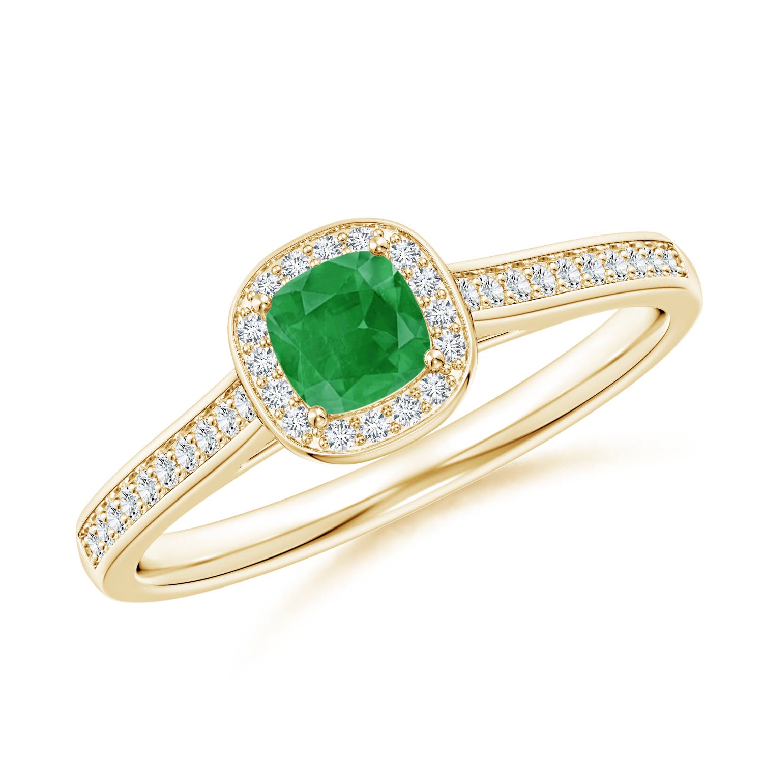 A - Emerald / 0.38 CT / 14 KT Yellow Gold