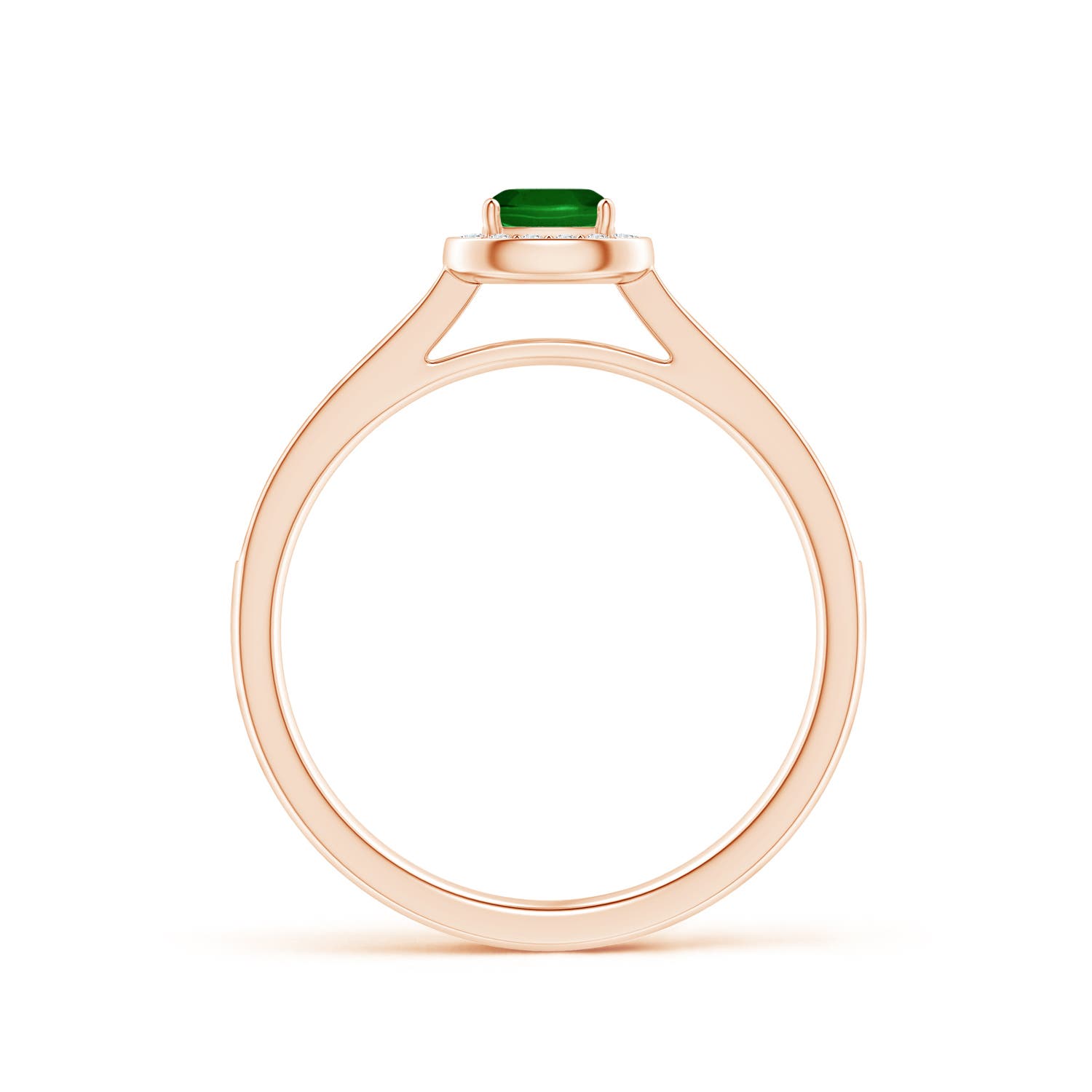 AAAA - Emerald / 0.38 CT / 14 KT Rose Gold