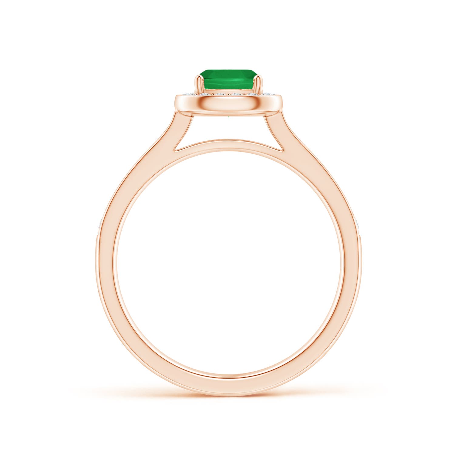 A - Emerald / 0.76 CT / 14 KT Rose Gold