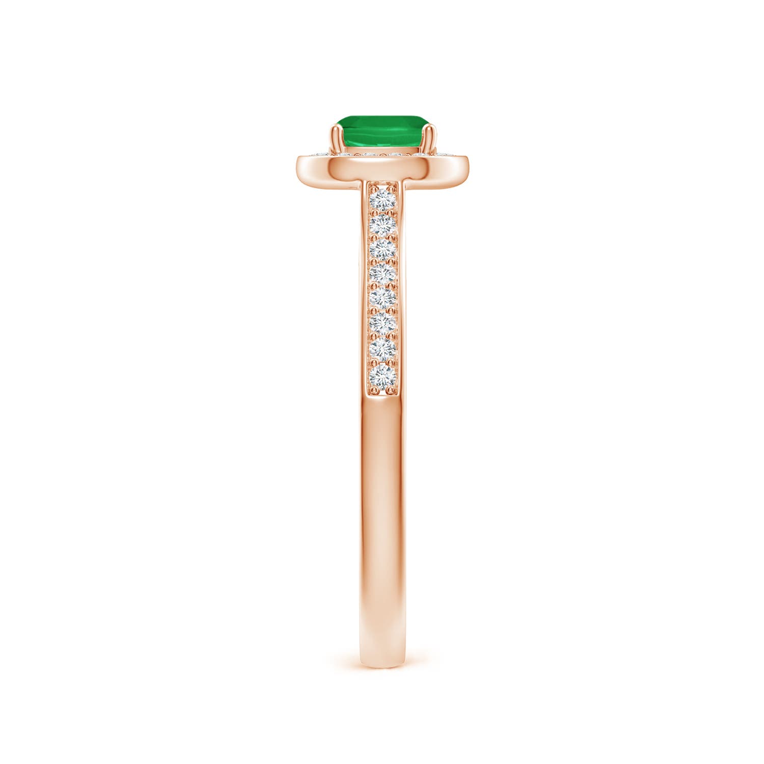 A - Emerald / 0.76 CT / 14 KT Rose Gold