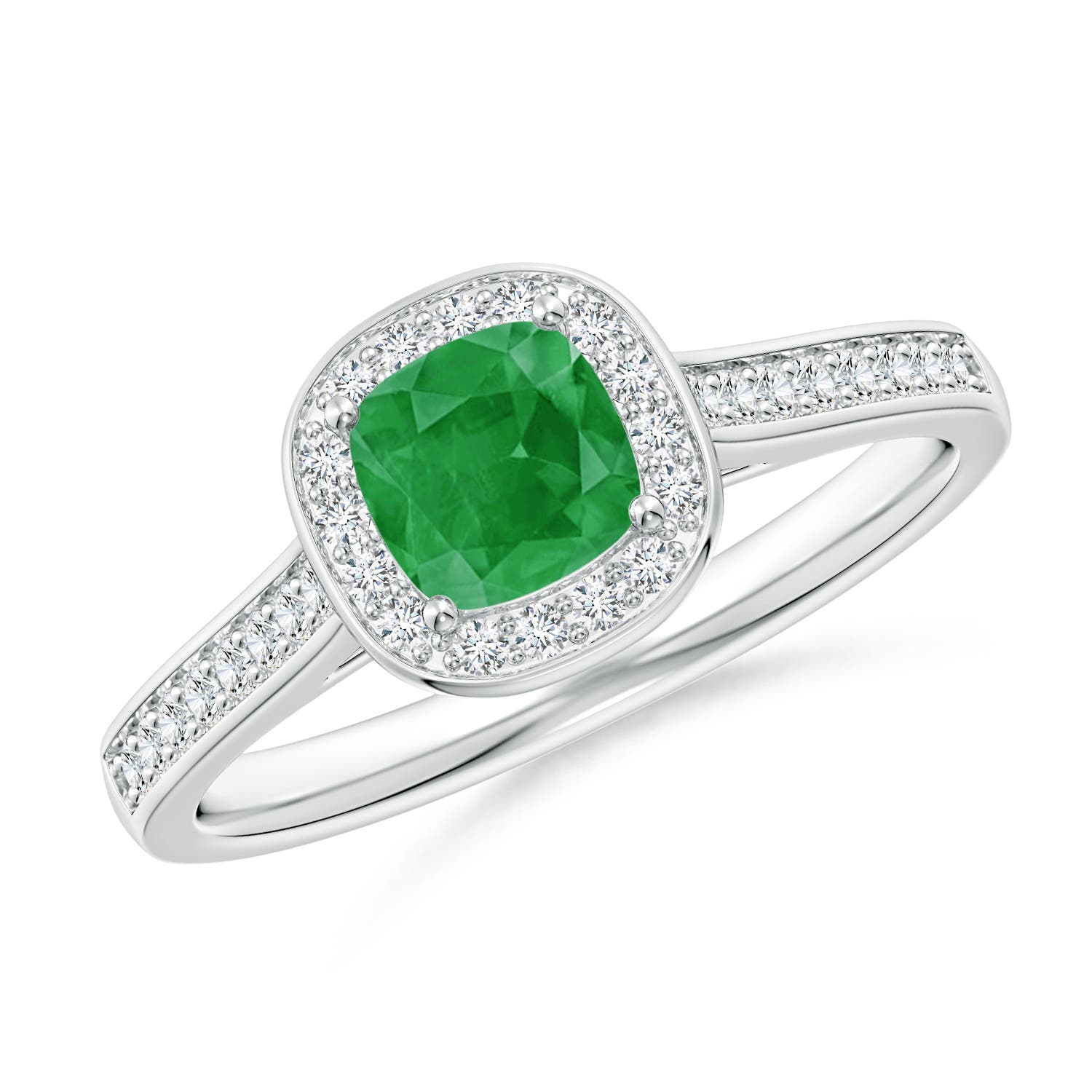 A - Emerald / 0.76 CT / 14 KT White Gold