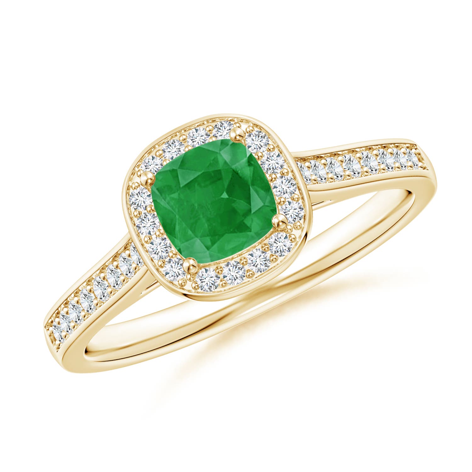 A - Emerald / 0.76 CT / 14 KT Yellow Gold