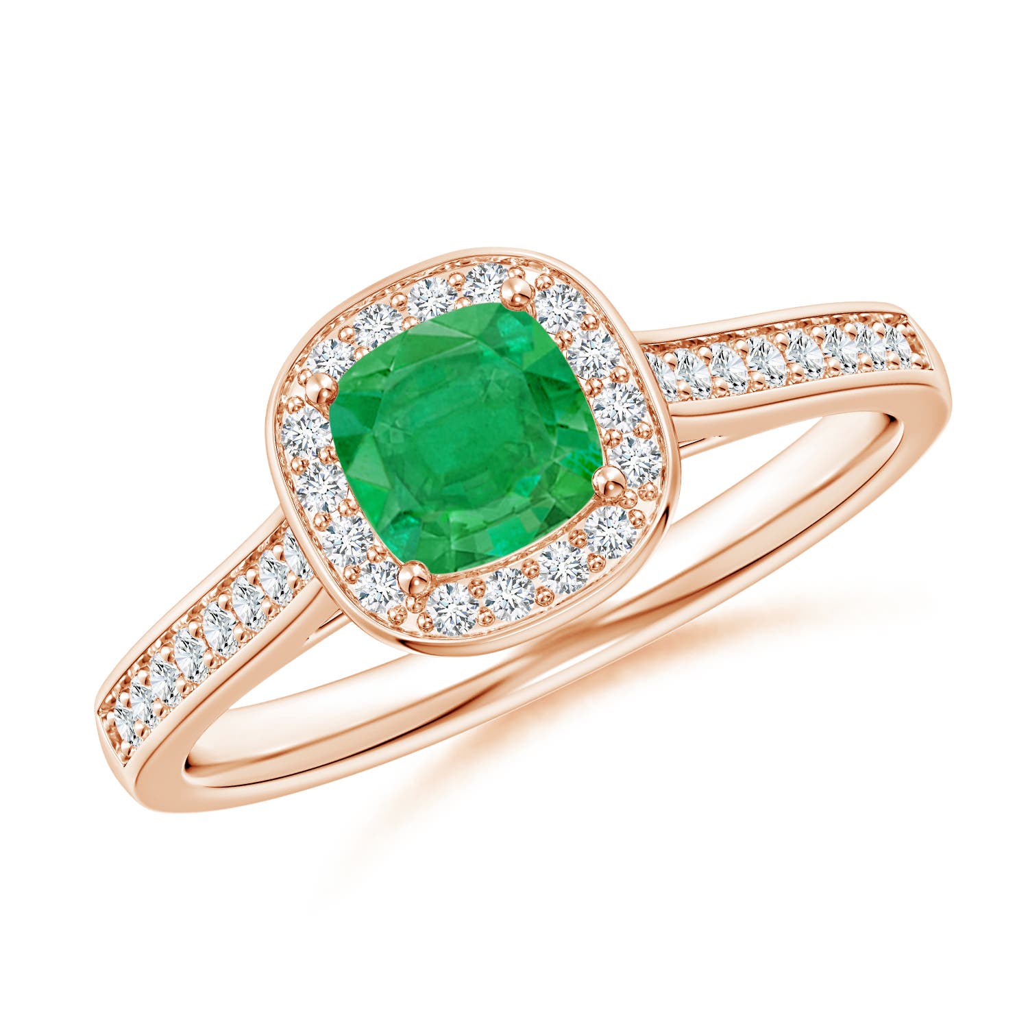 AA - Emerald / 0.76 CT / 14 KT Rose Gold