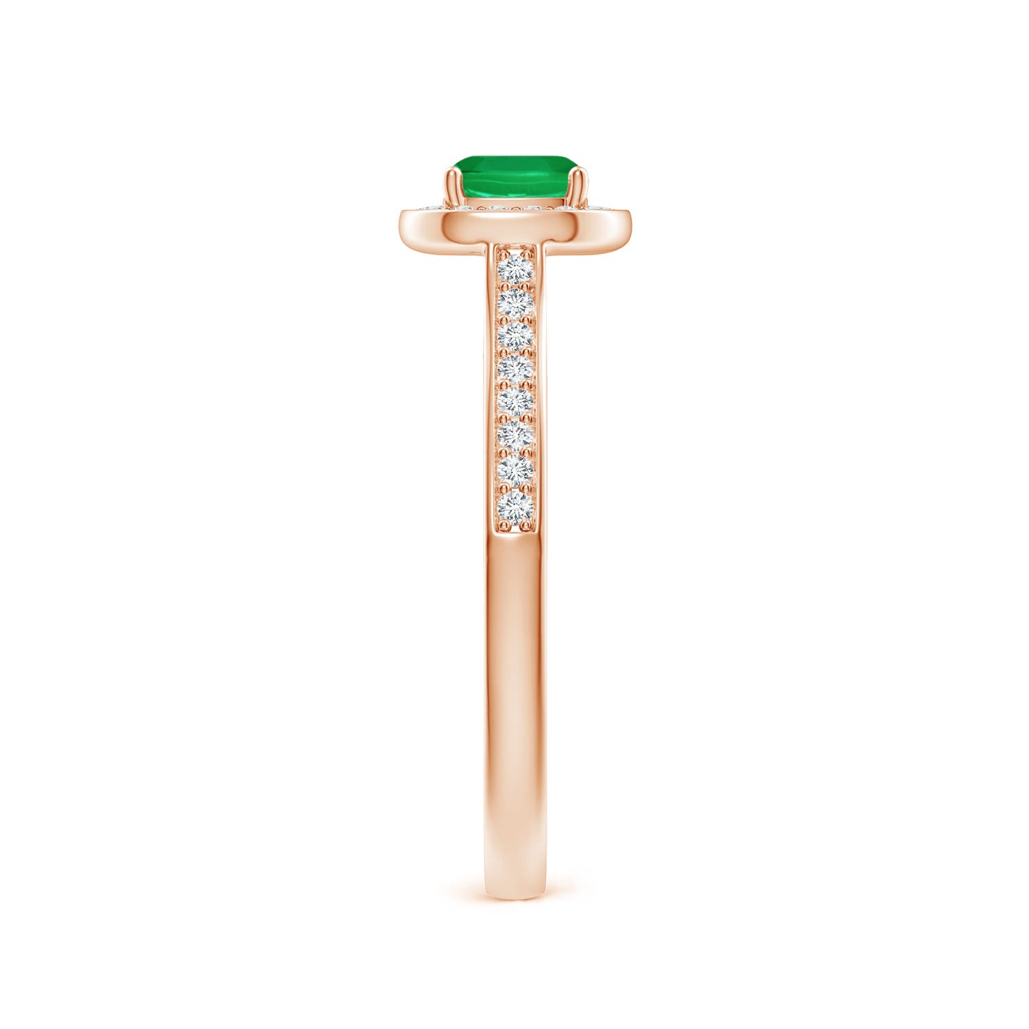 AA - Emerald / 0.76 CT / 14 KT Rose Gold