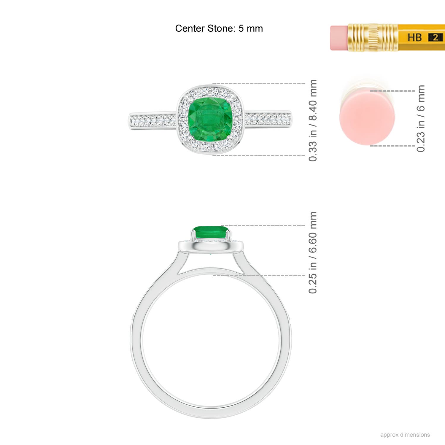 AA - Emerald / 0.76 CT / 14 KT White Gold