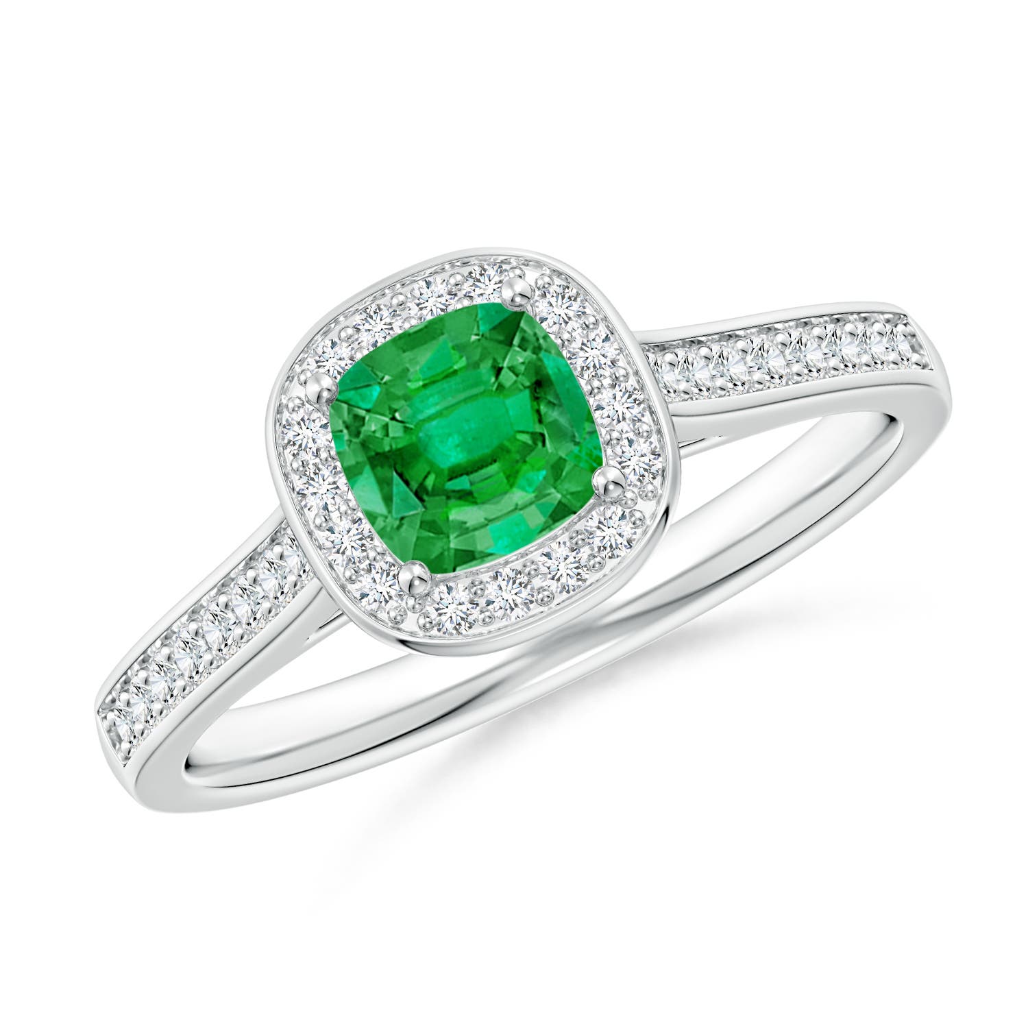 AAA - Emerald / 0.76 CT / 14 KT White Gold