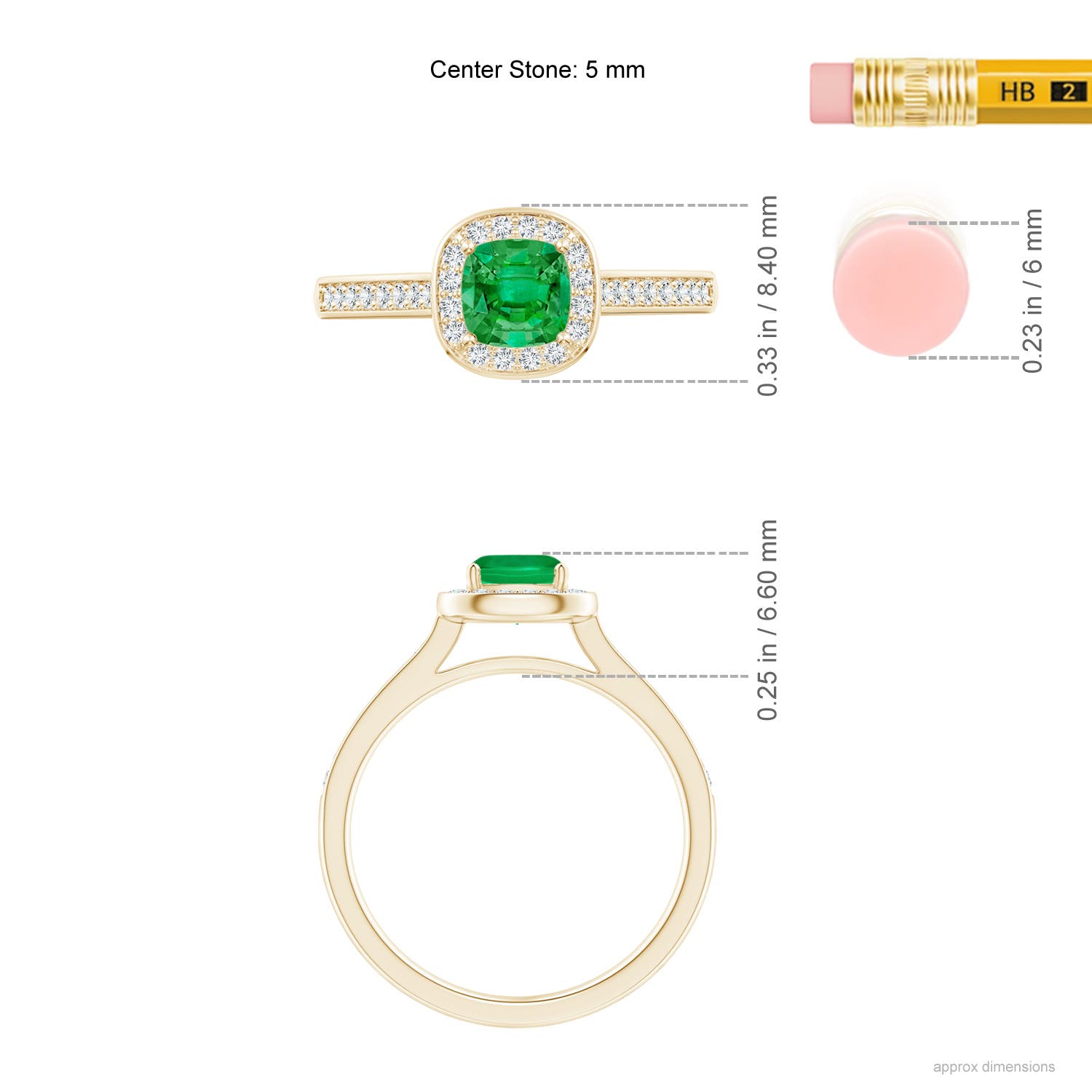 AAA - Emerald / 0.76 CT / 14 KT Yellow Gold