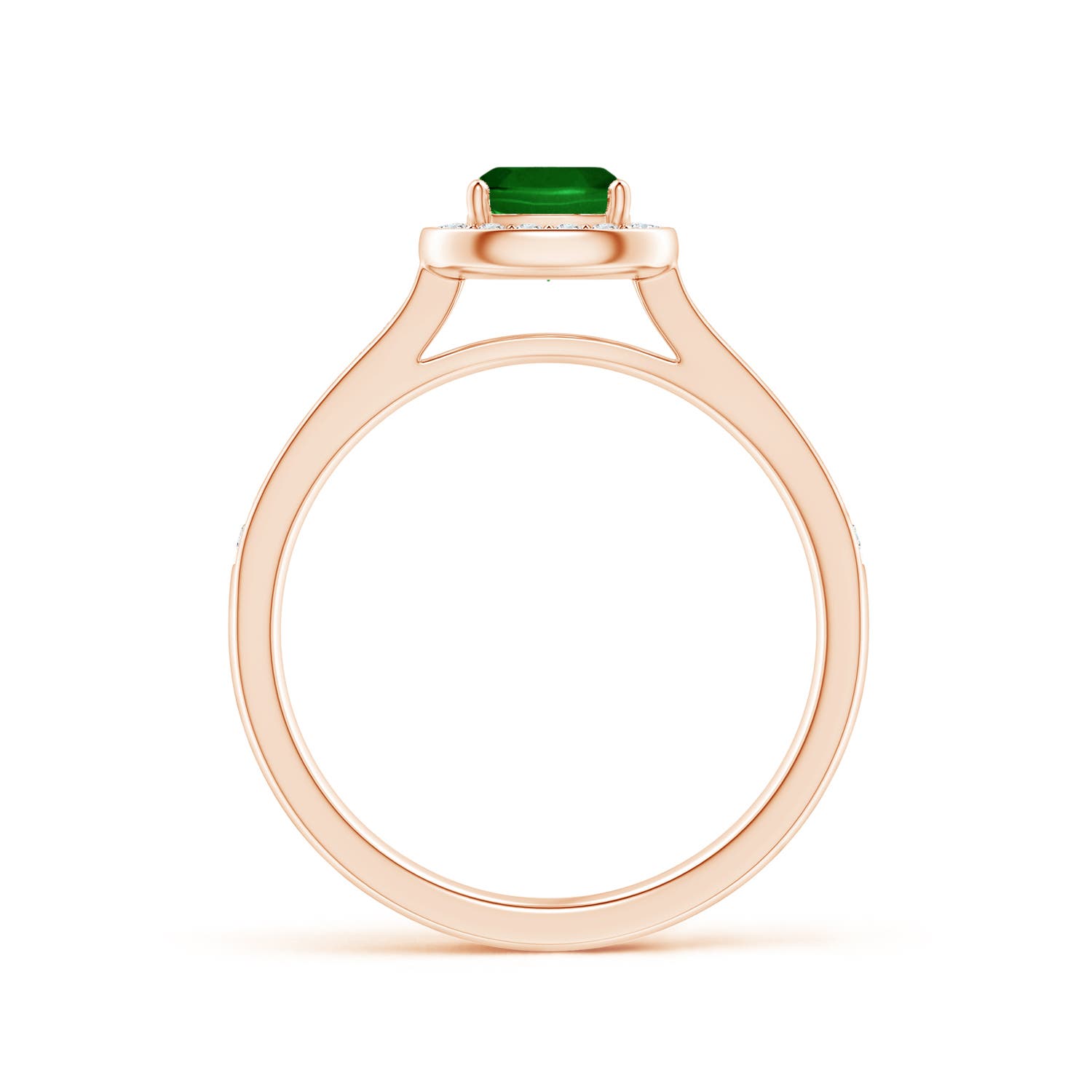 AAAA - Emerald / 0.76 CT / 14 KT Rose Gold