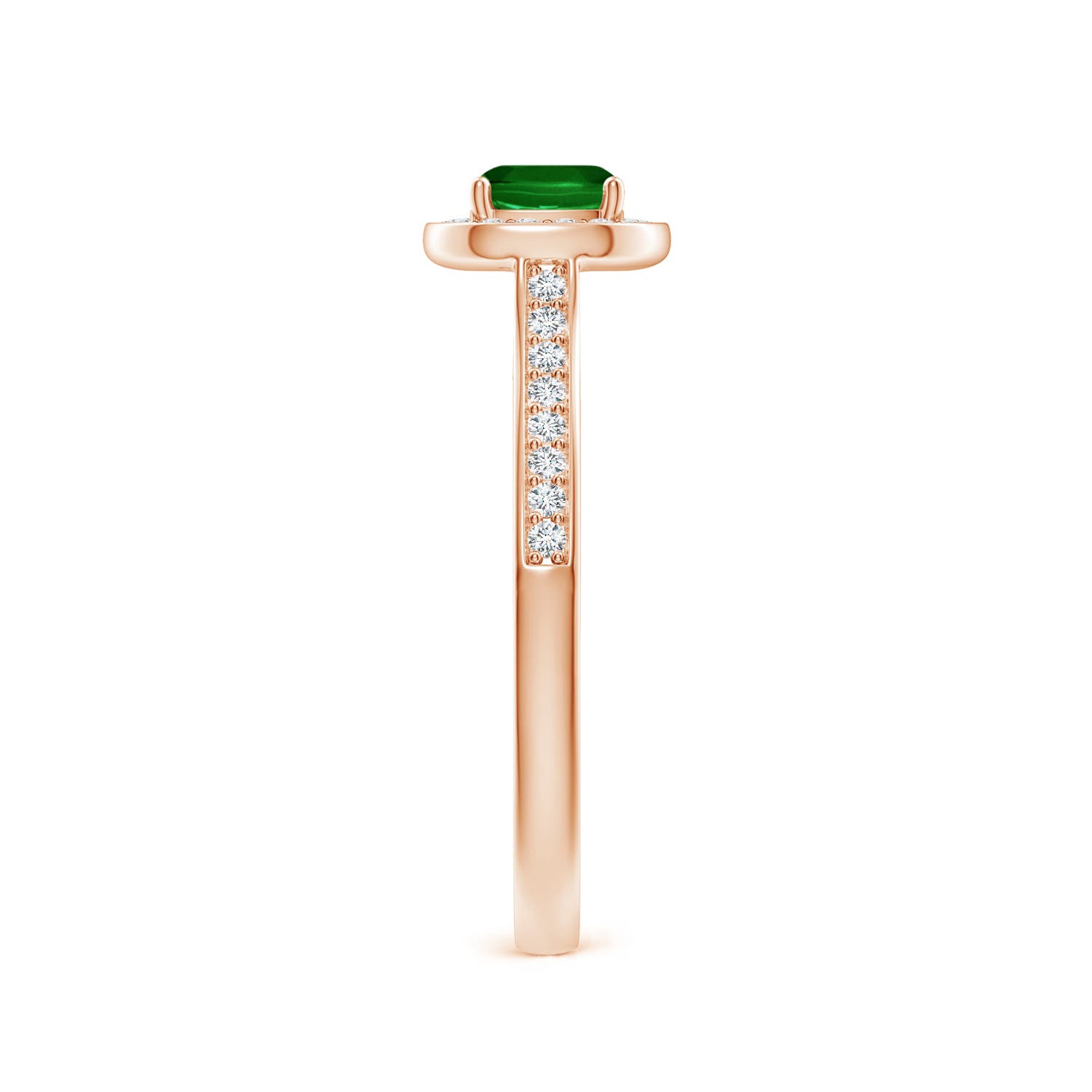 AAAA - Emerald / 0.76 CT / 14 KT Rose Gold