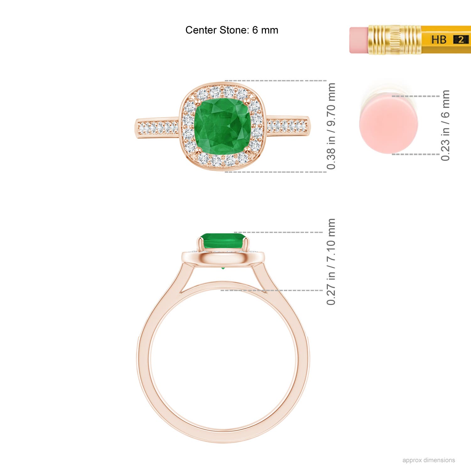 A - Emerald / 1.13 CT / 14 KT Rose Gold