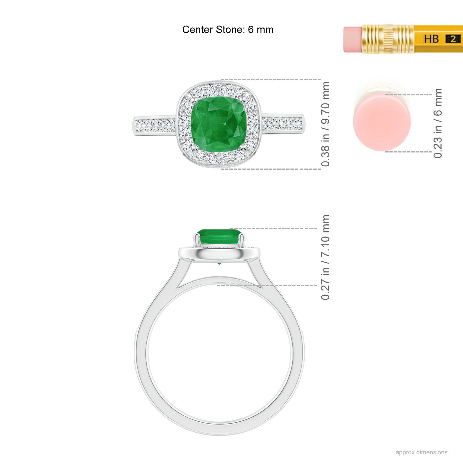 A - Emerald / 1.13 CT / 14 KT White Gold