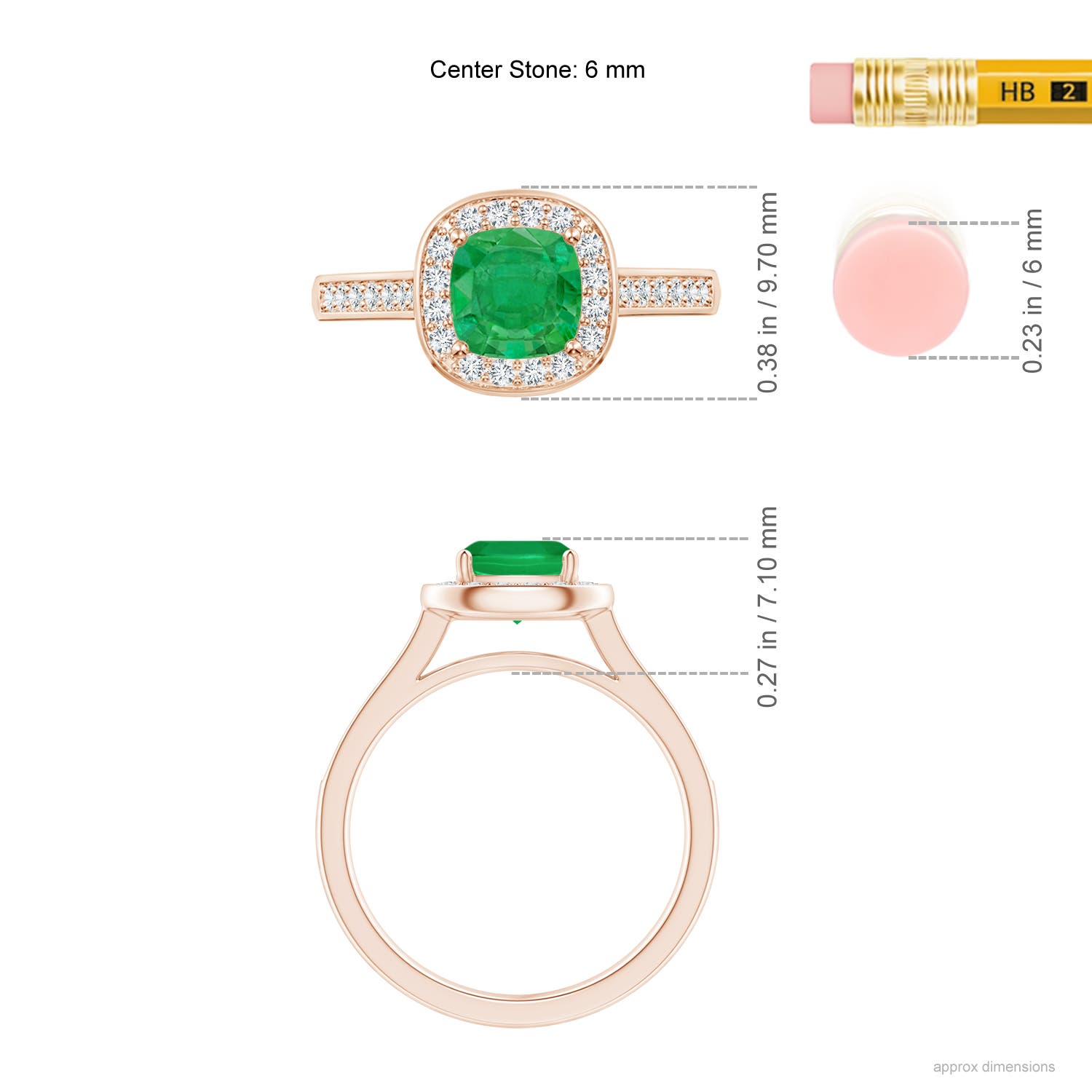 AA - Emerald / 1.13 CT / 14 KT Rose Gold