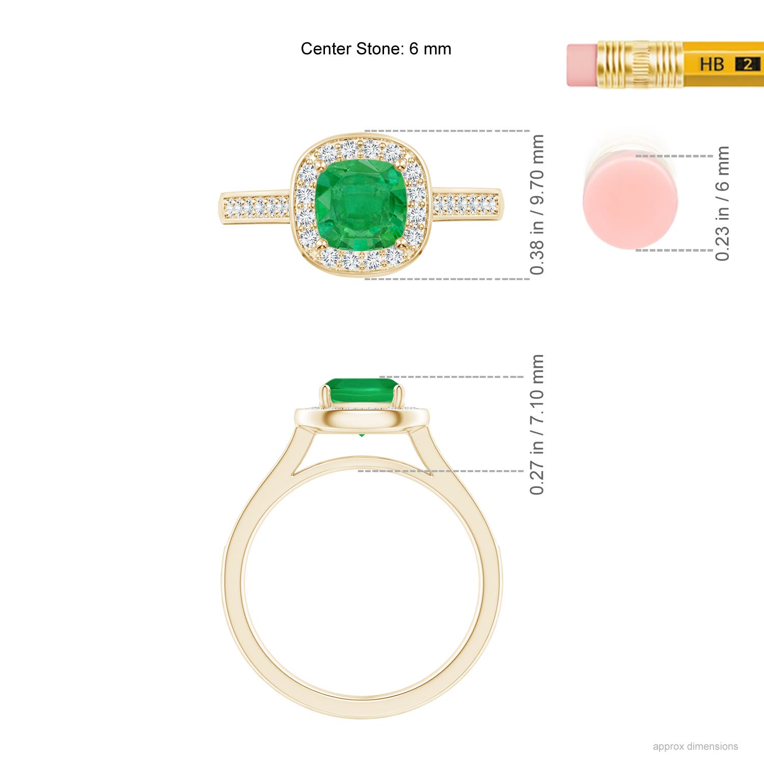 AA - Emerald / 1.13 CT / 14 KT Yellow Gold