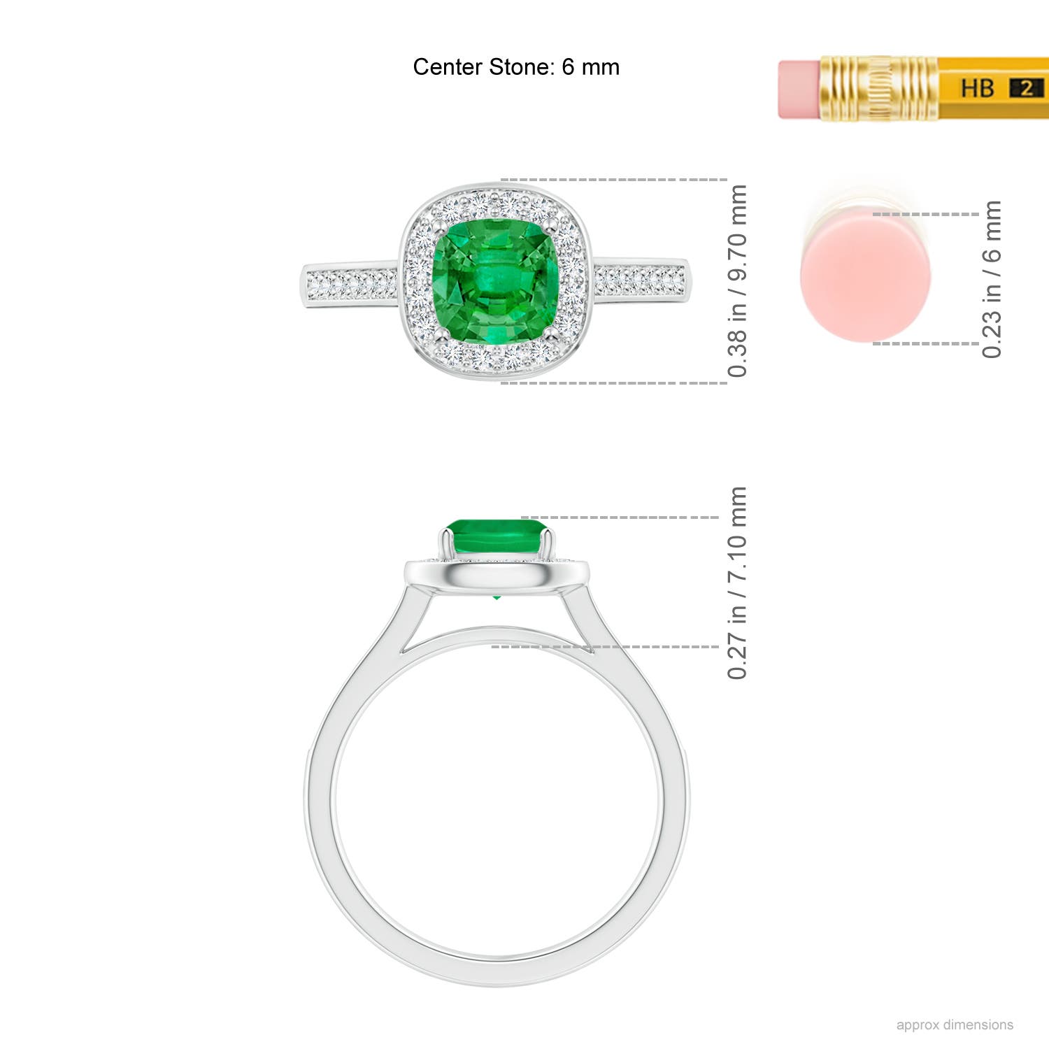 AAA - Emerald / 1.13 CT / 14 KT White Gold