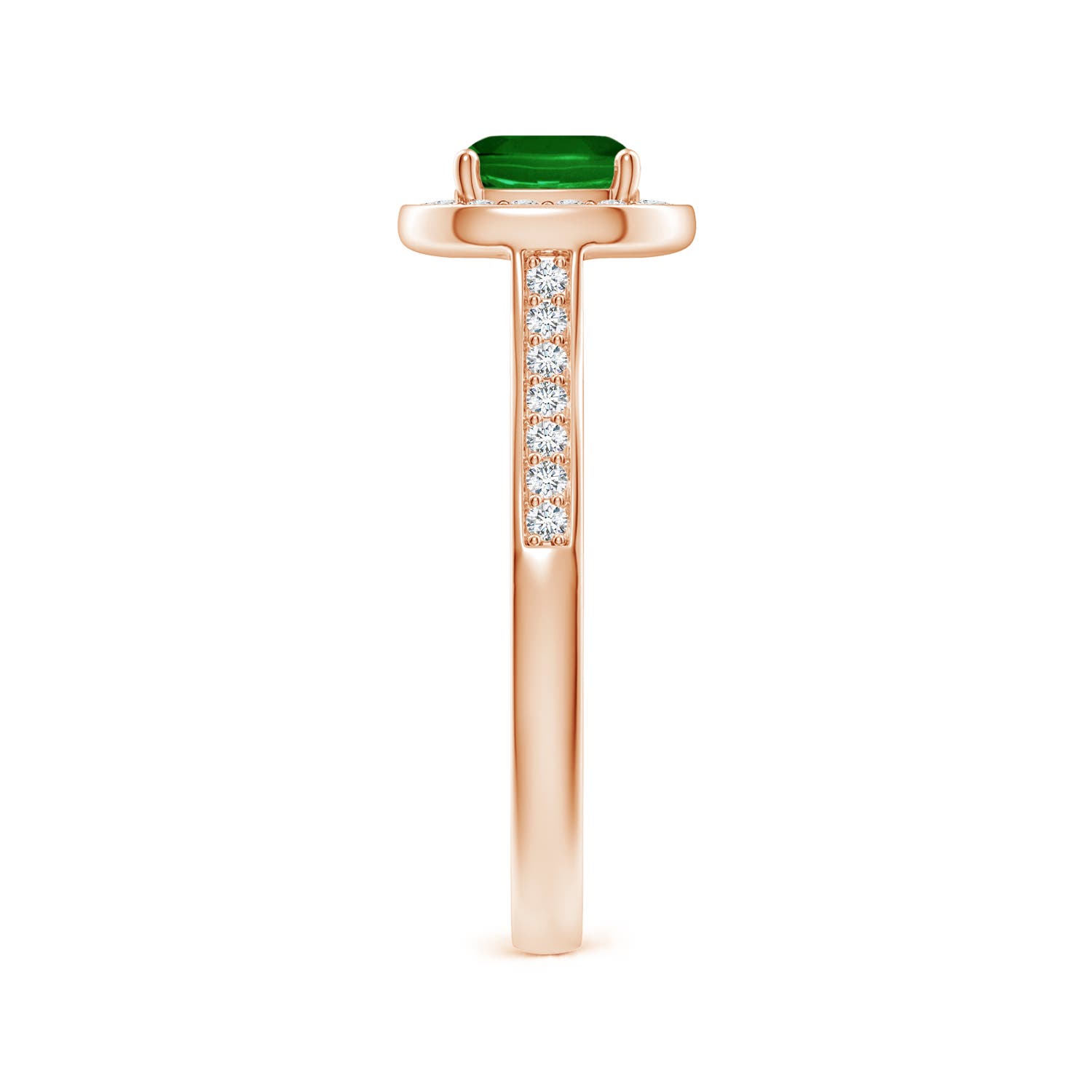 AAAA - Emerald / 1.13 CT / 14 KT Rose Gold