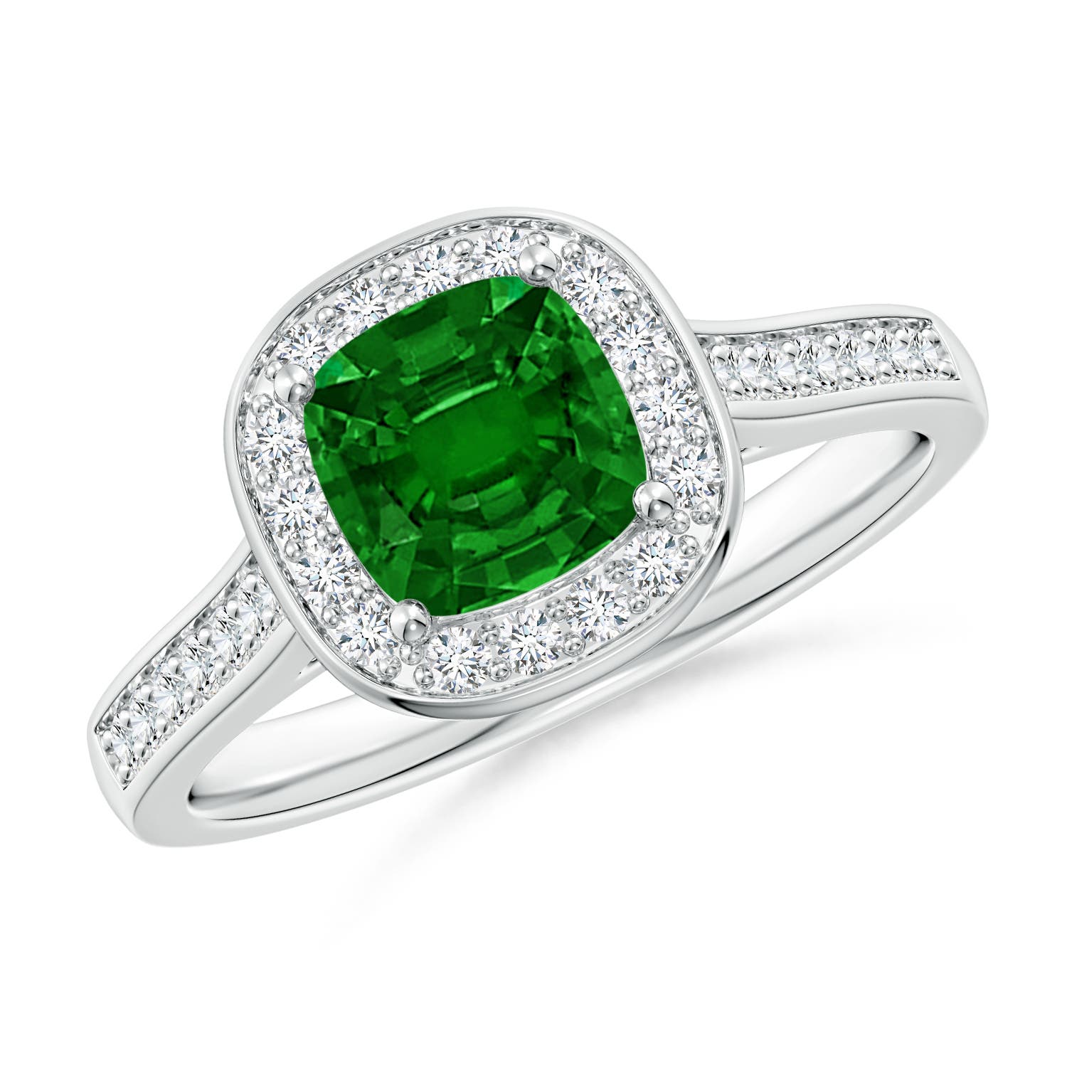 AAAA - Emerald / 1.13 CT / 14 KT White Gold