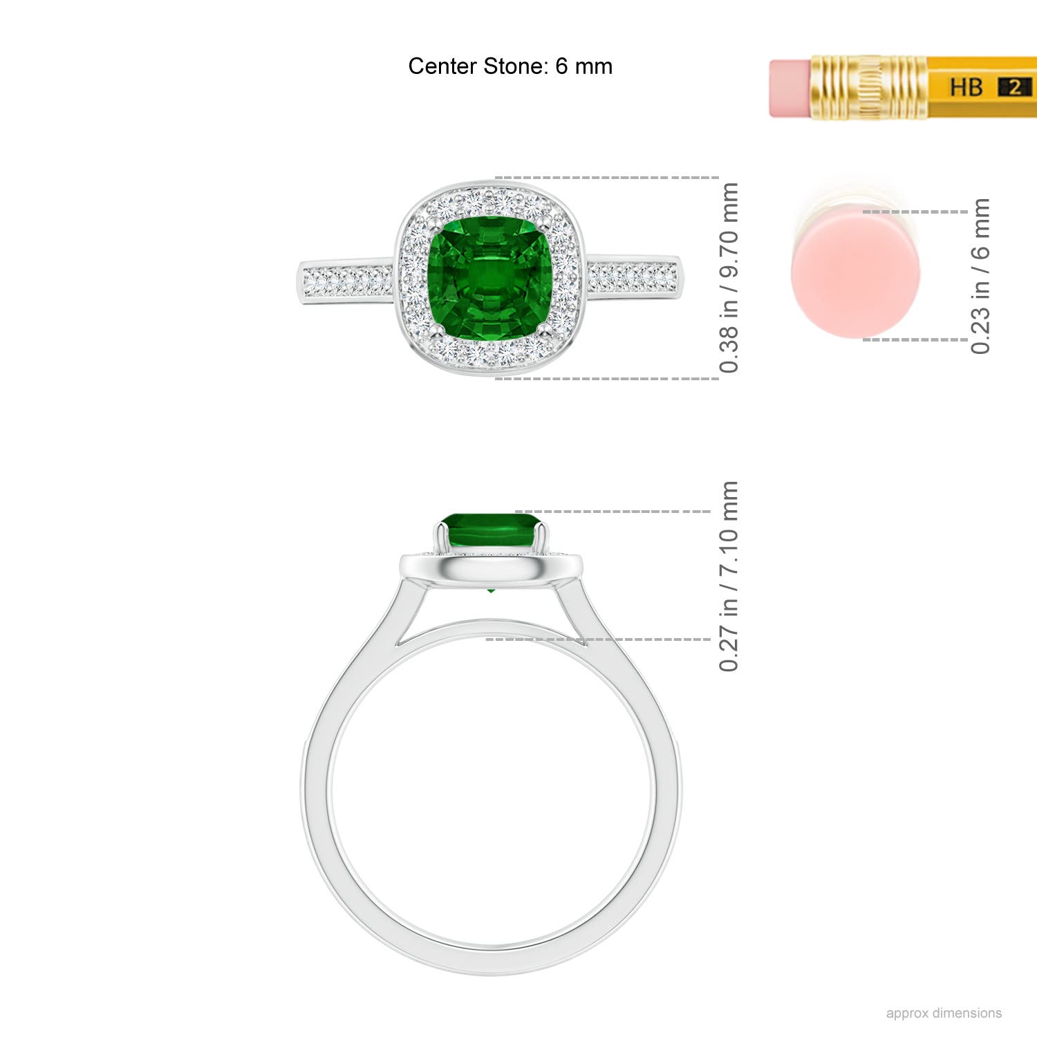 AAAA - Emerald / 1.13 CT / 14 KT White Gold