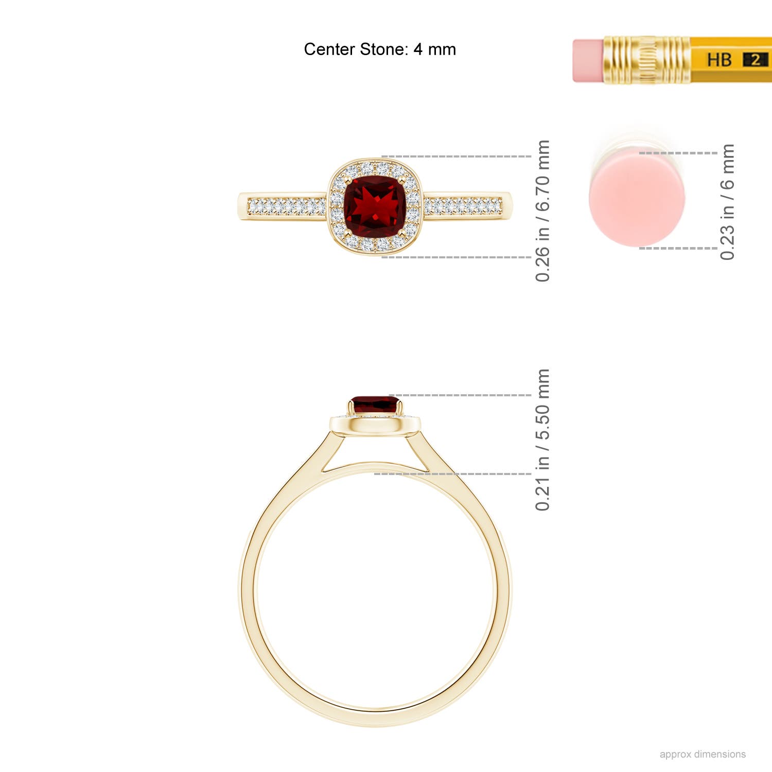 AAAA - Garnet / 0.53 CT / 14 KT Yellow Gold