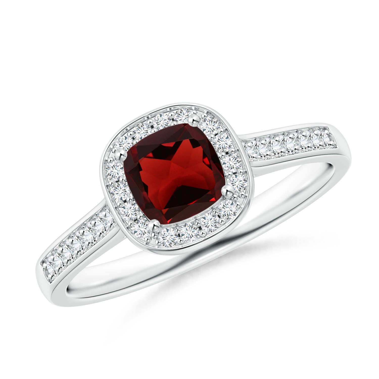 AAA - Garnet / 1.01 CT / 14 KT White Gold