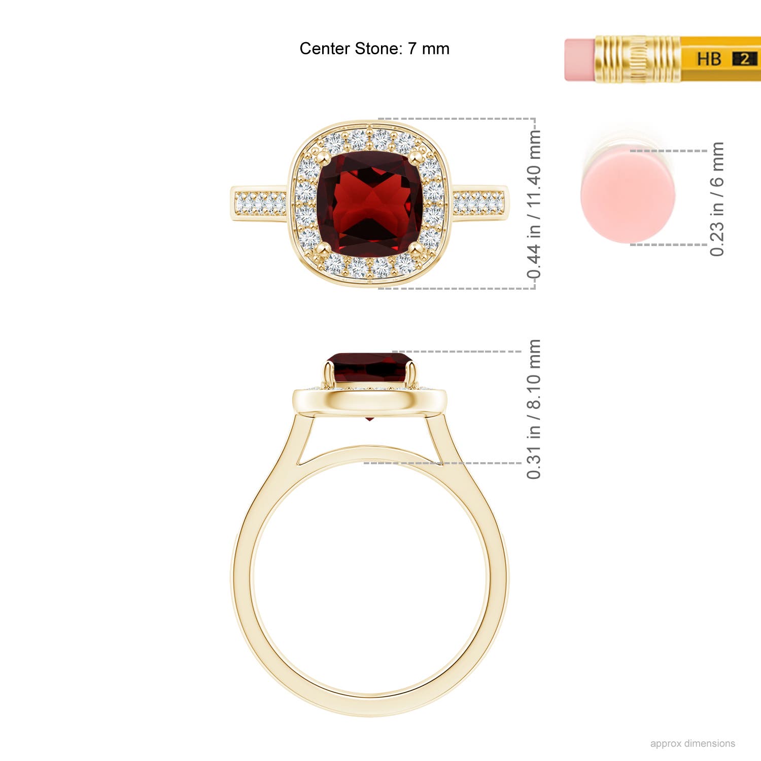 AAA - Garnet / 1.74 CT / 14 KT Yellow Gold