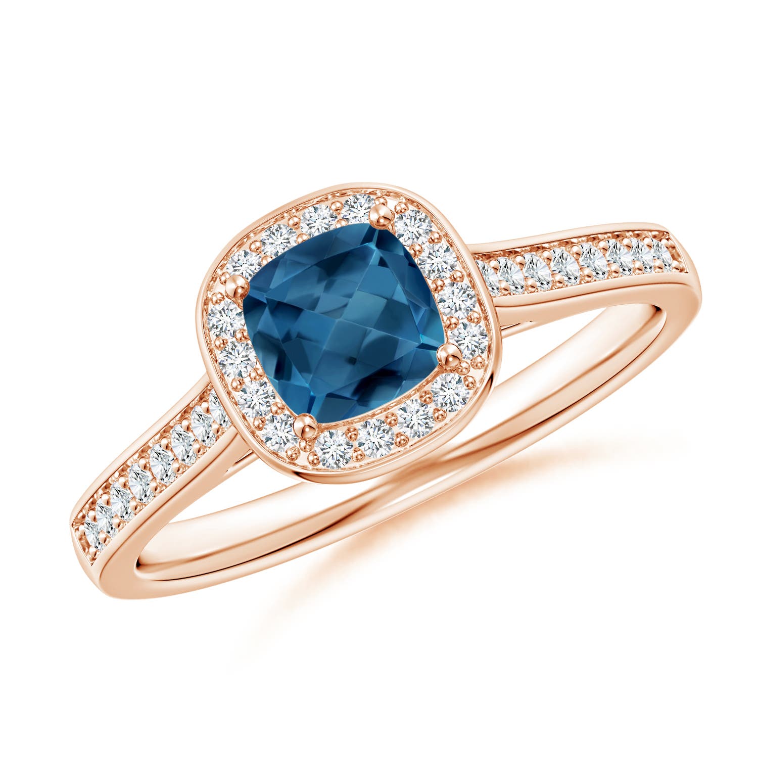 AA - London Blue Topaz / 0.91 CT / 14 KT Rose Gold