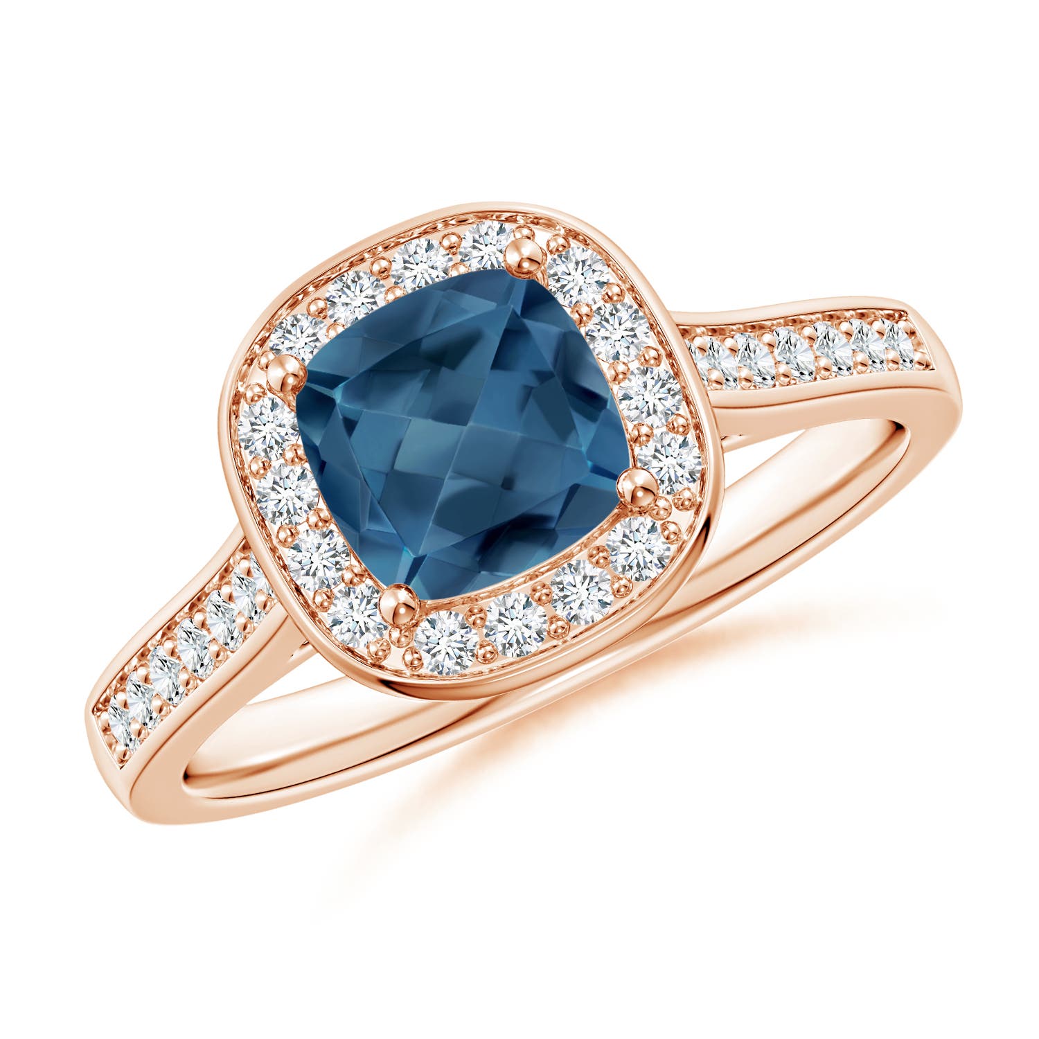 A - London Blue Topaz / 1.38 CT / 14 KT Rose Gold