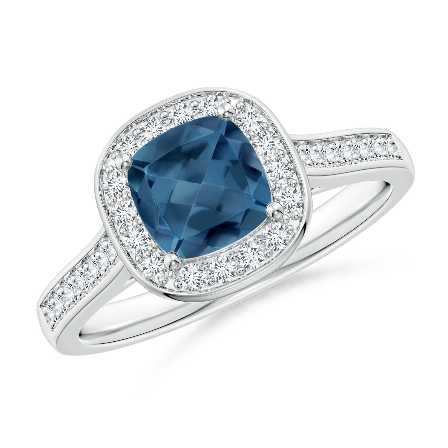 A - London Blue Topaz / 1.38 CT / 14 KT White Gold