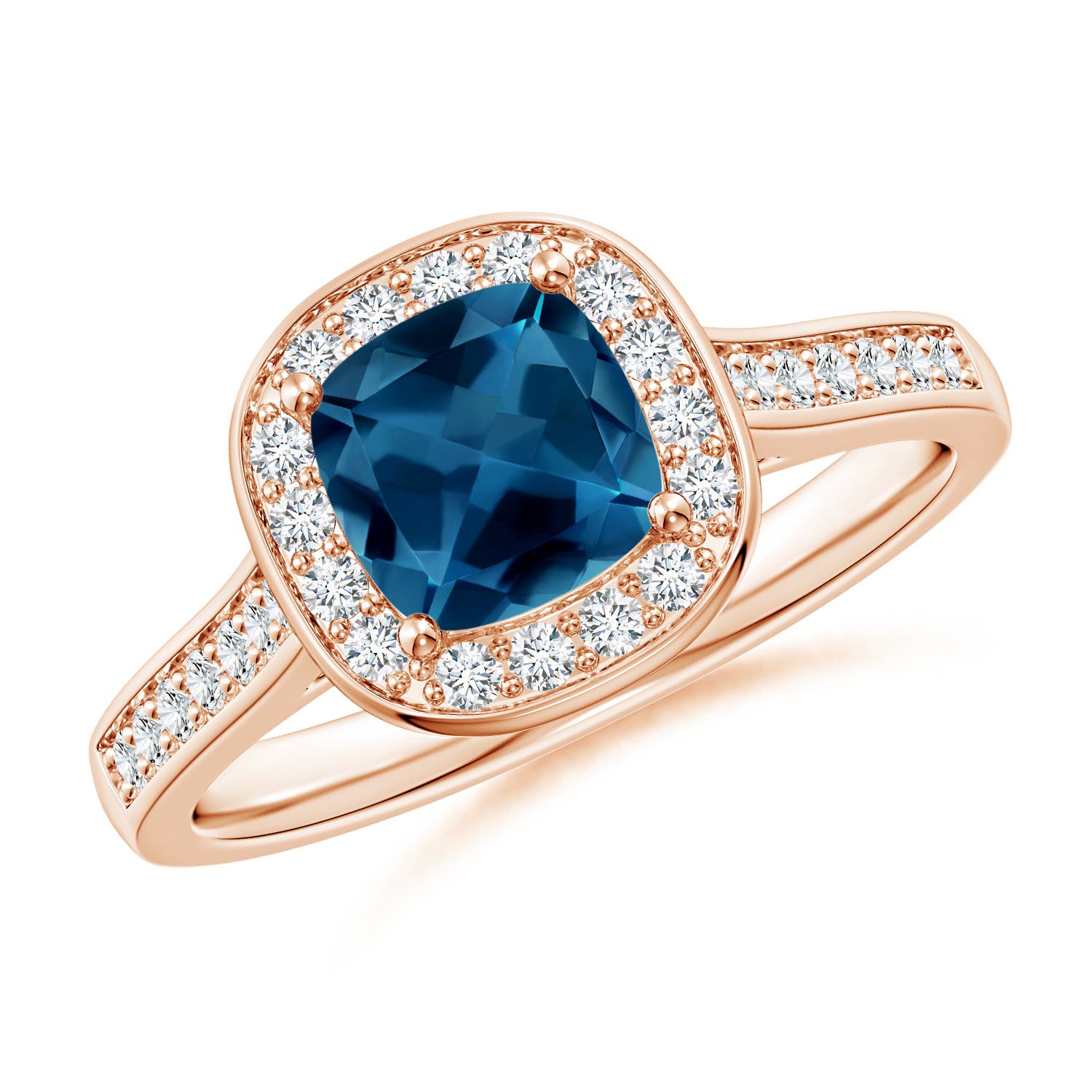 AAA - London Blue Topaz / 1.38 CT / 14 KT Rose Gold