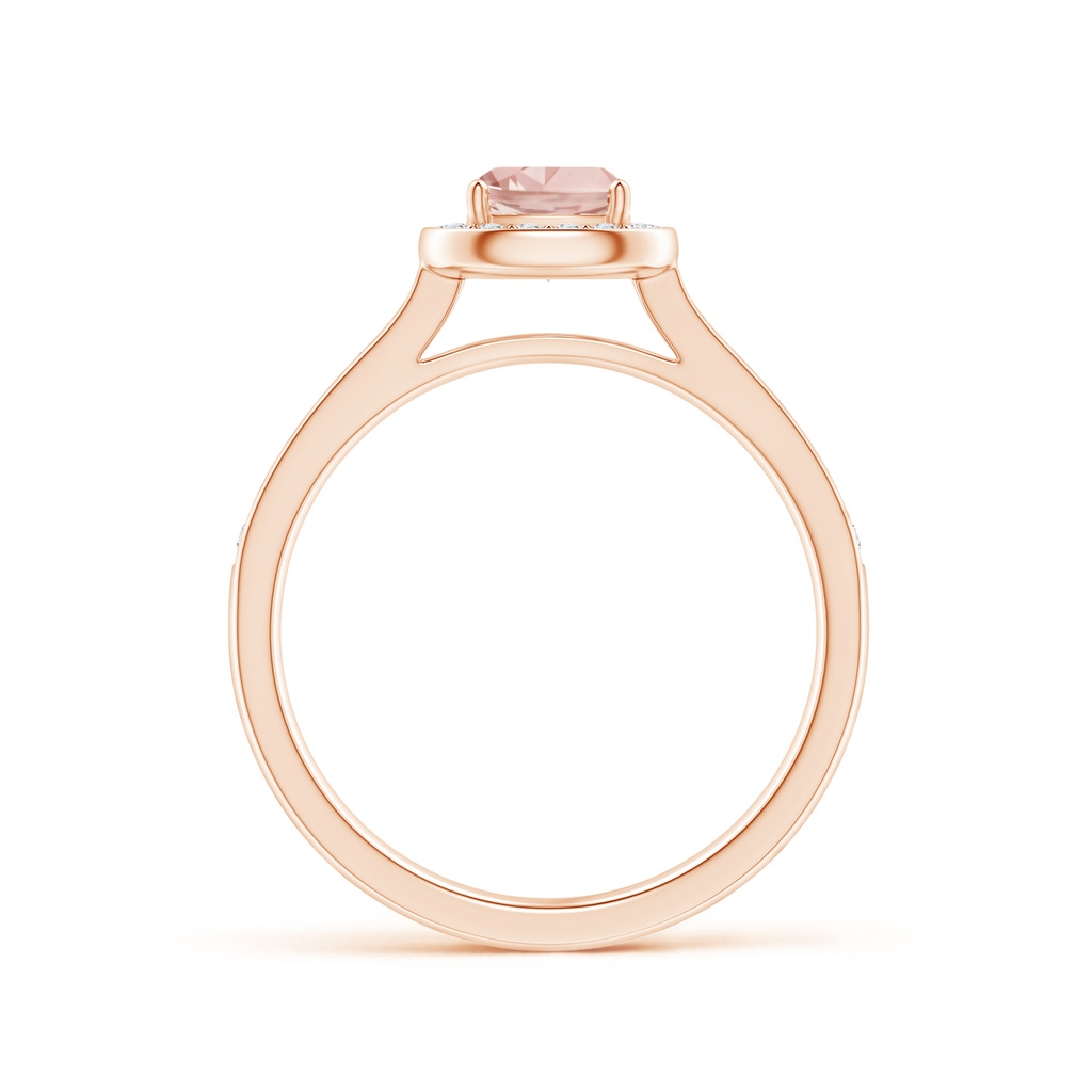 5mm AAAA Classic Cushion Morganite Ring with Diamond Halo in Rose Gold - side_1