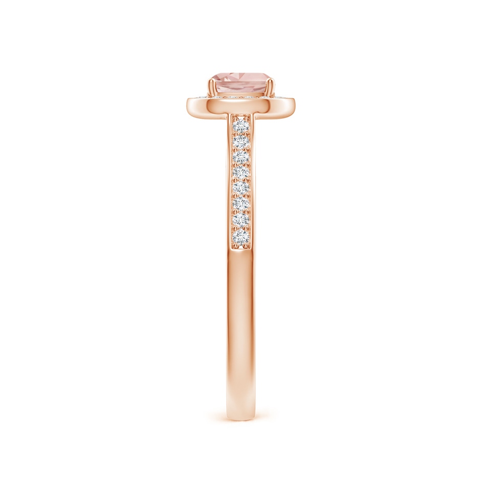 5mm AAAA Classic Cushion Morganite Ring with Diamond Halo in Rose Gold side-2