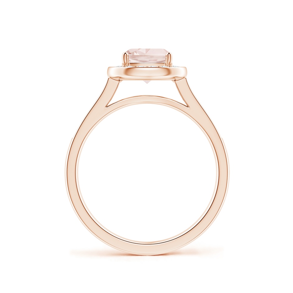 6mm A Classic Cushion Morganite Ring with Diamond Halo in 10K Rose Gold side-1