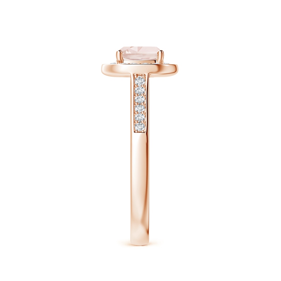6mm A Classic Cushion Morganite Ring with Diamond Halo in 10K Rose Gold side-2