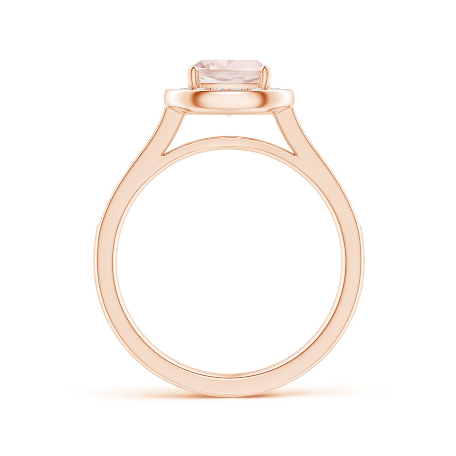 6mm A Classic Cushion Morganite Ring with Diamond Halo in Rose Gold side-1