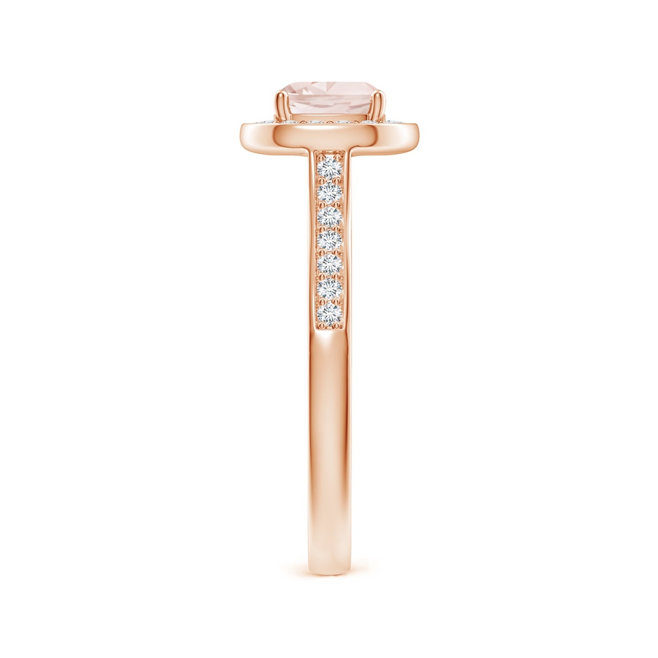 6mm A Classic Cushion Morganite Ring with Diamond Halo in Rose Gold side-2