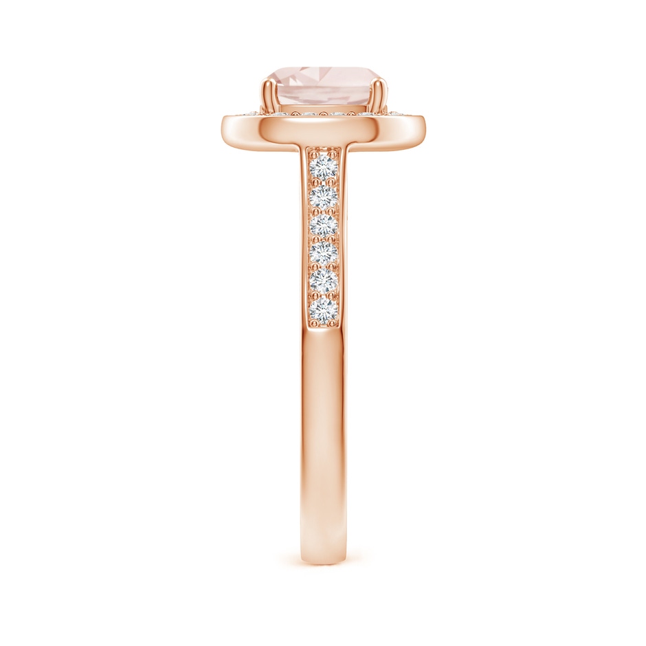 7mm A Classic Cushion Morganite Ring with Diamond Halo in Rose Gold side-2