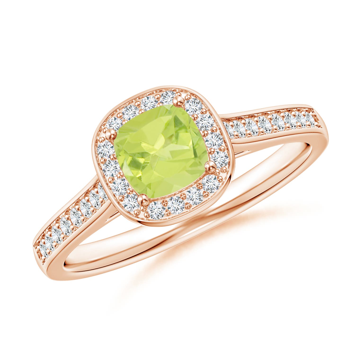 A - Peridot / 0.81 CT / 14 KT Rose Gold