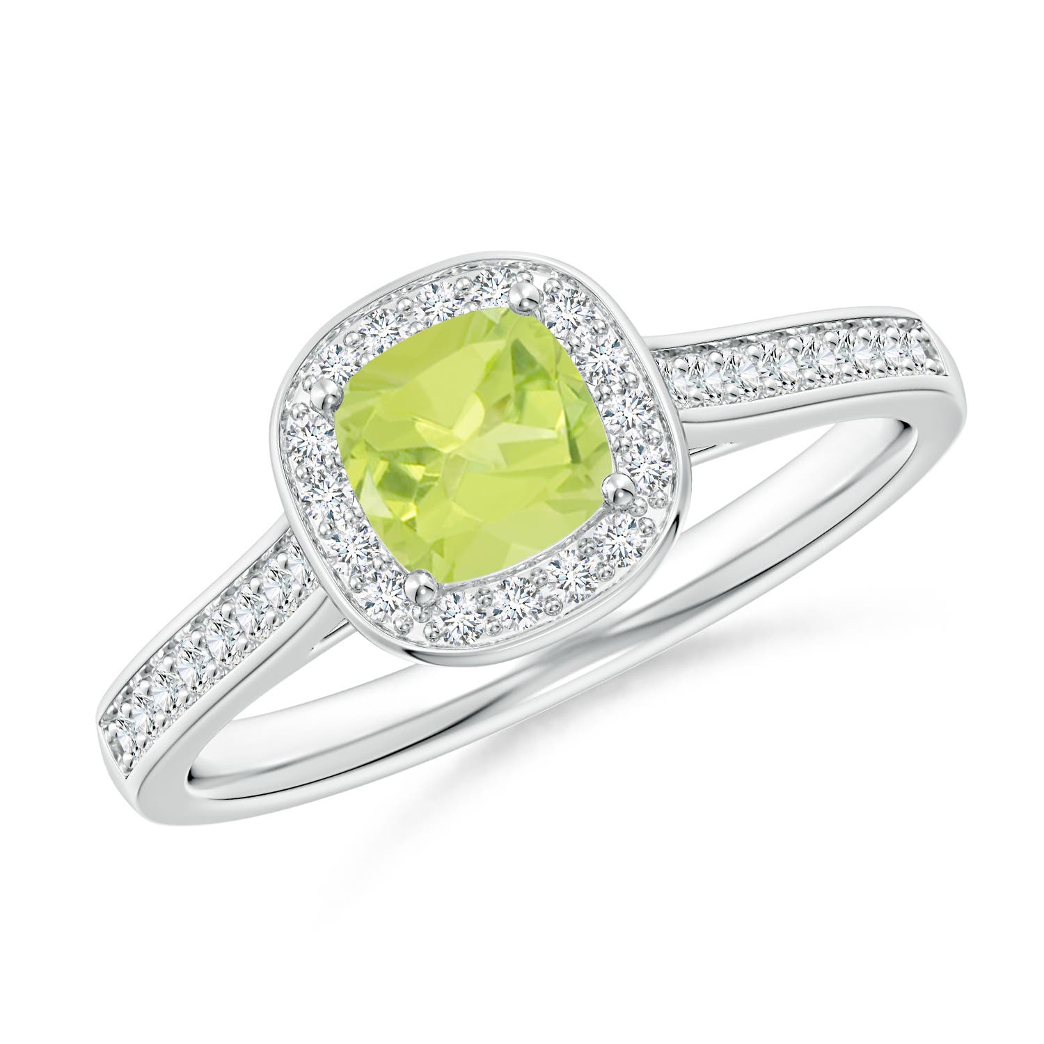 A - Peridot / 0.81 CT / 14 KT White Gold