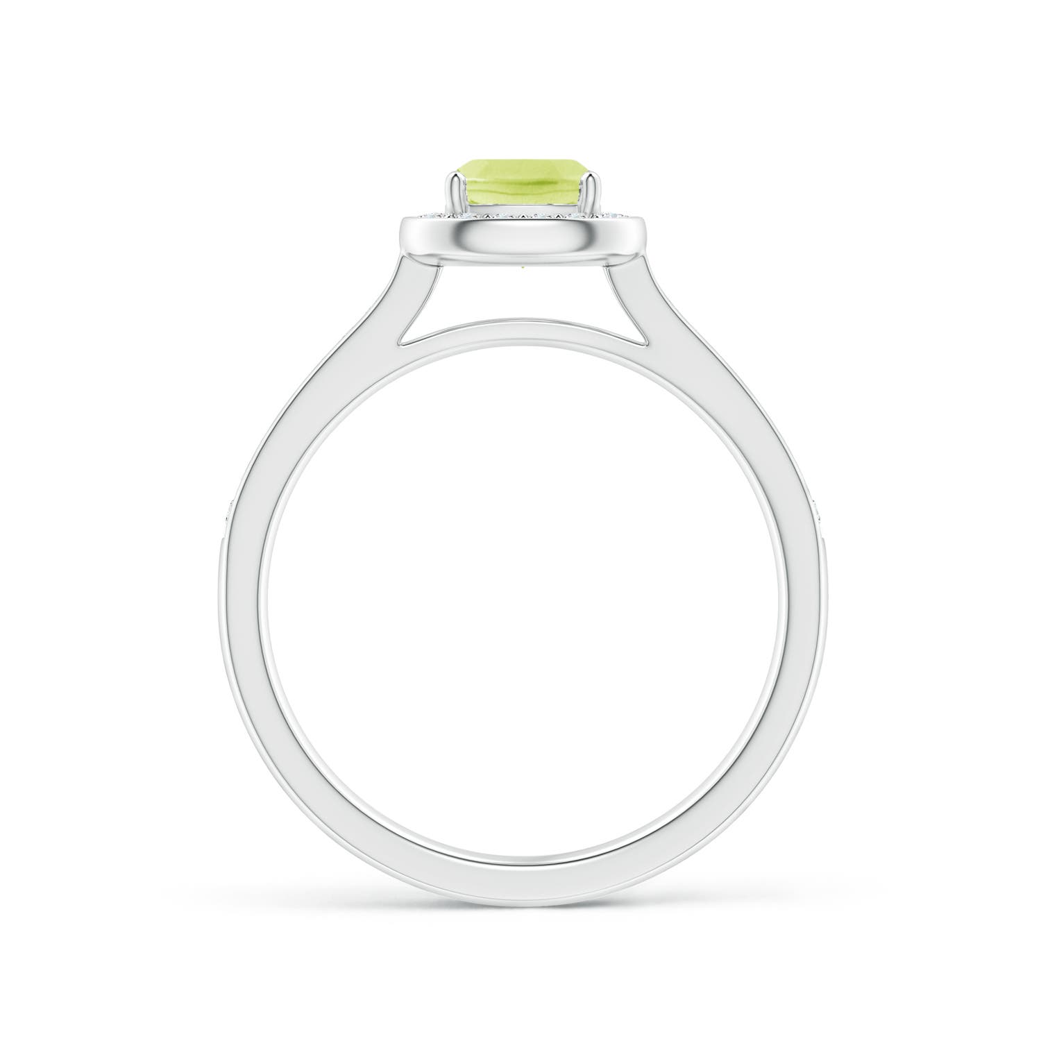 A - Peridot / 0.81 CT / 14 KT White Gold