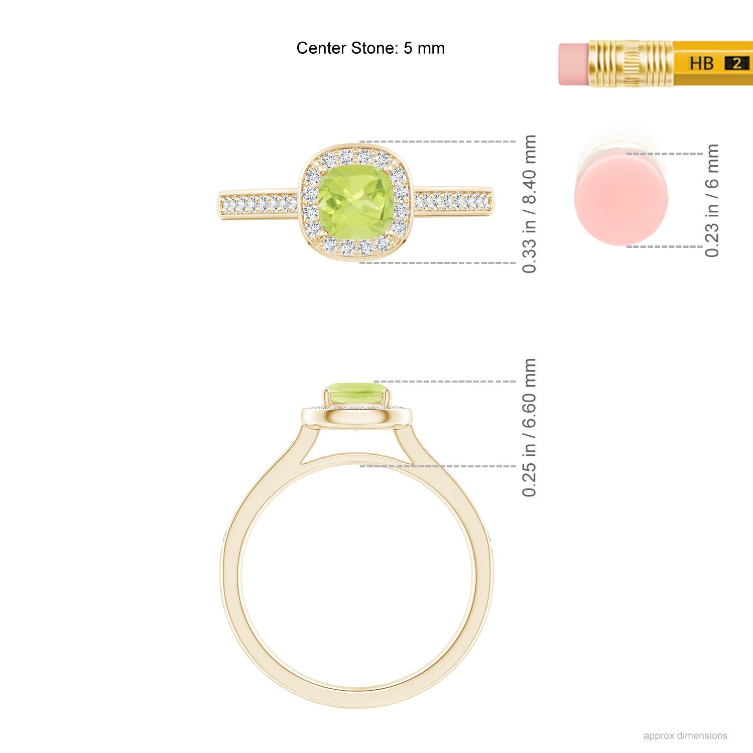 A - Peridot / 0.81 CT / 14 KT Yellow Gold