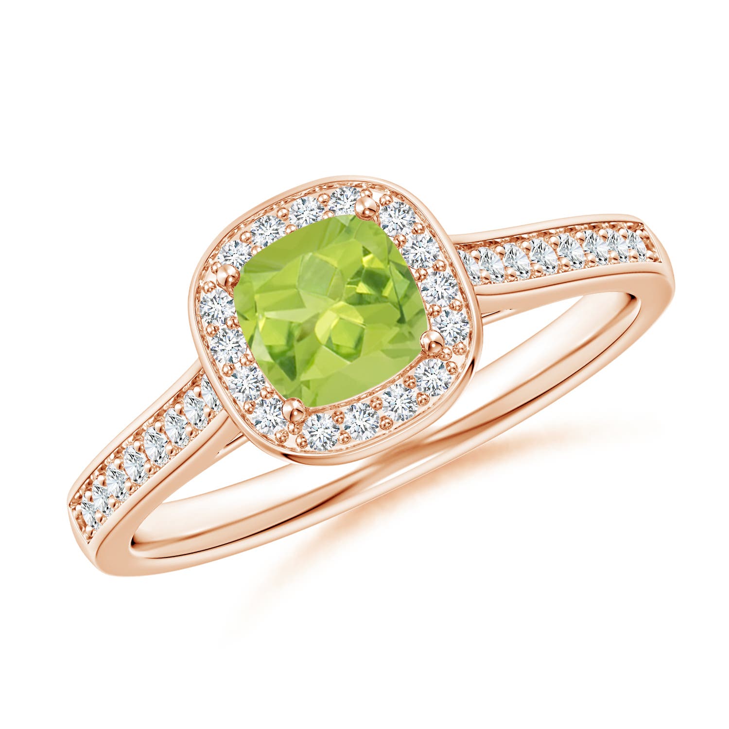 AA - Peridot / 0.81 CT / 14 KT Rose Gold