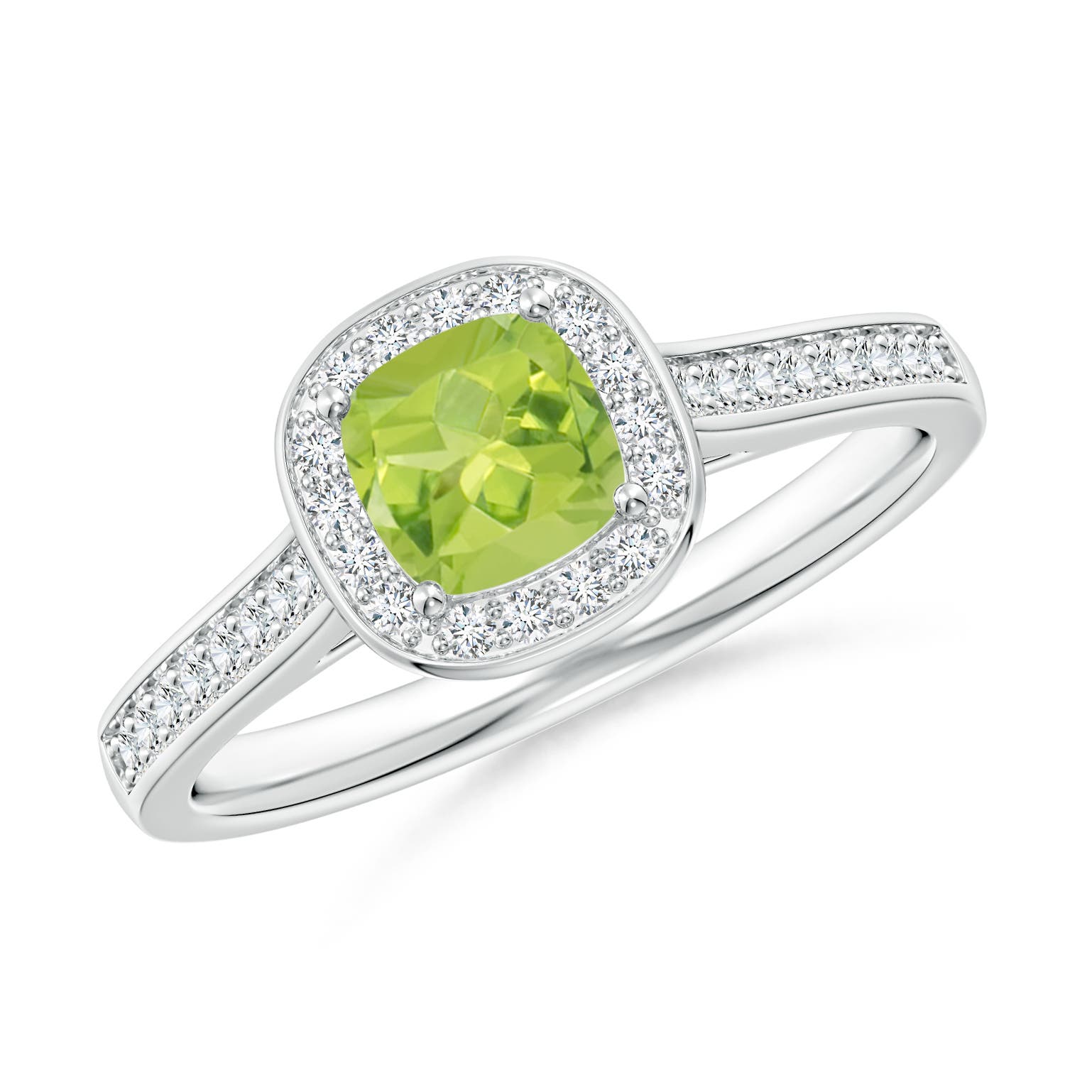 AA - Peridot / 0.81 CT / 14 KT White Gold