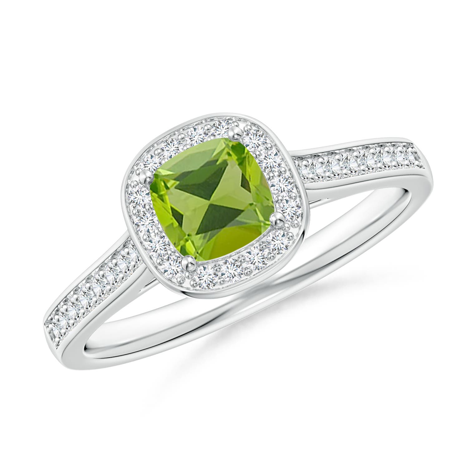 AAA - Peridot / 0.81 CT / 14 KT White Gold