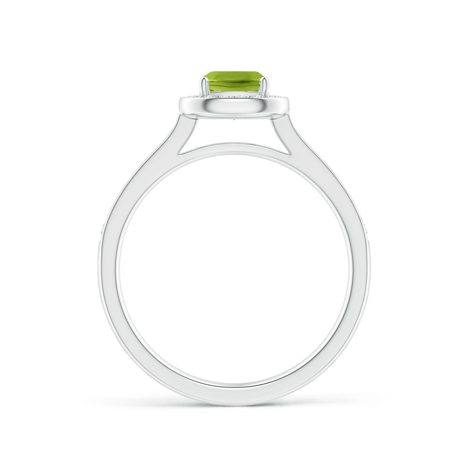 AAA - Peridot / 0.81 CT / 14 KT White Gold