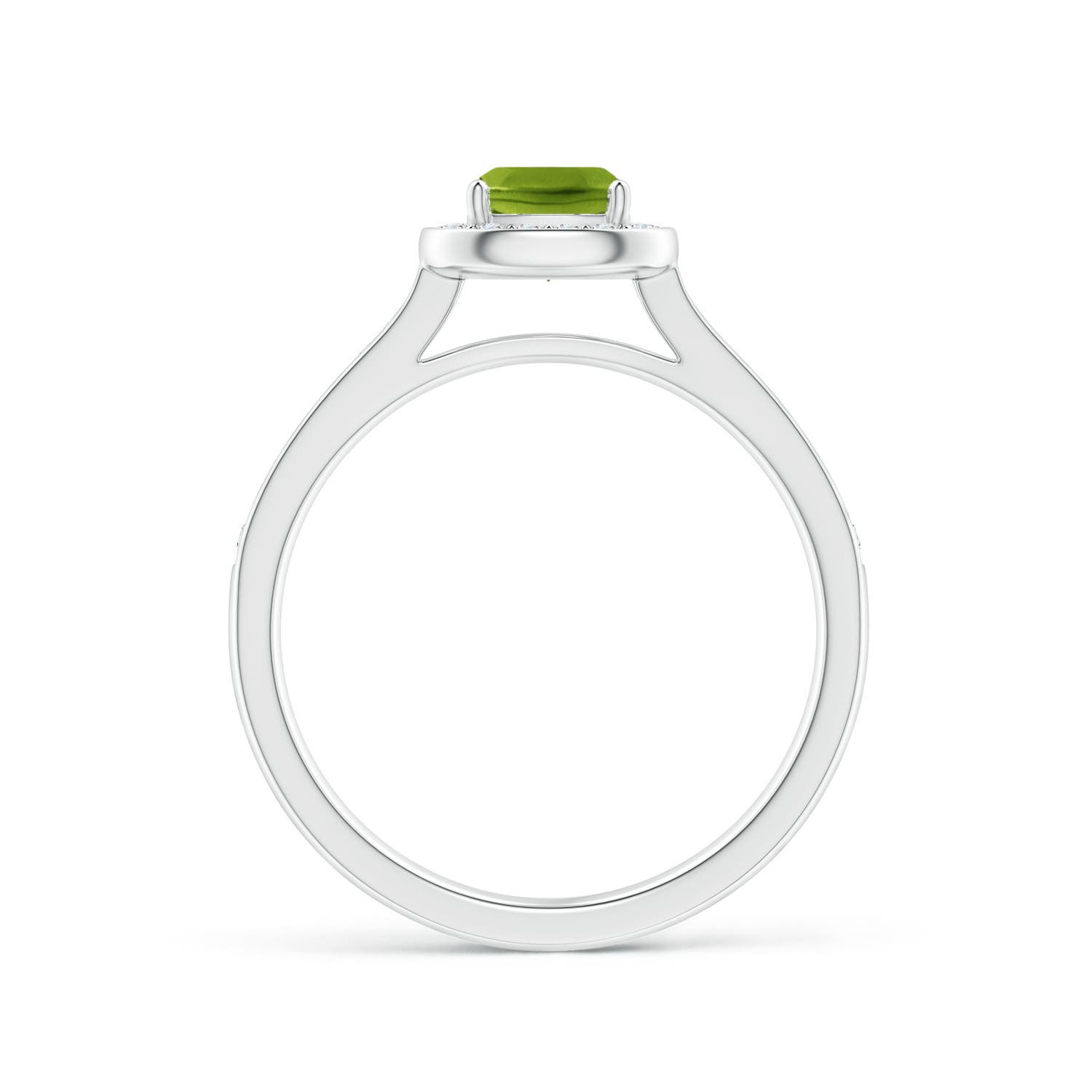 AAAA - Peridot / 0.81 CT / 14 KT White Gold