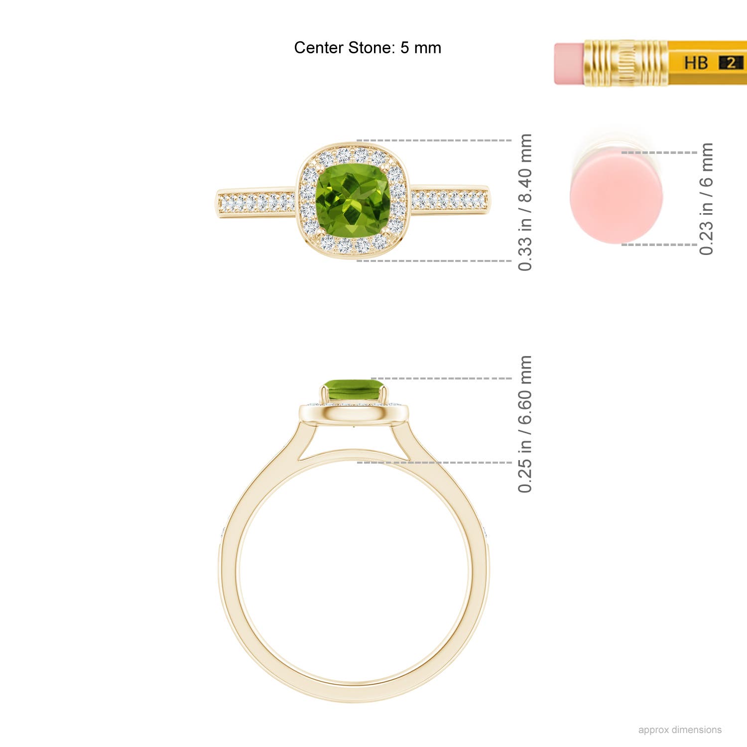 AAAA - Peridot / 0.81 CT / 14 KT Yellow Gold