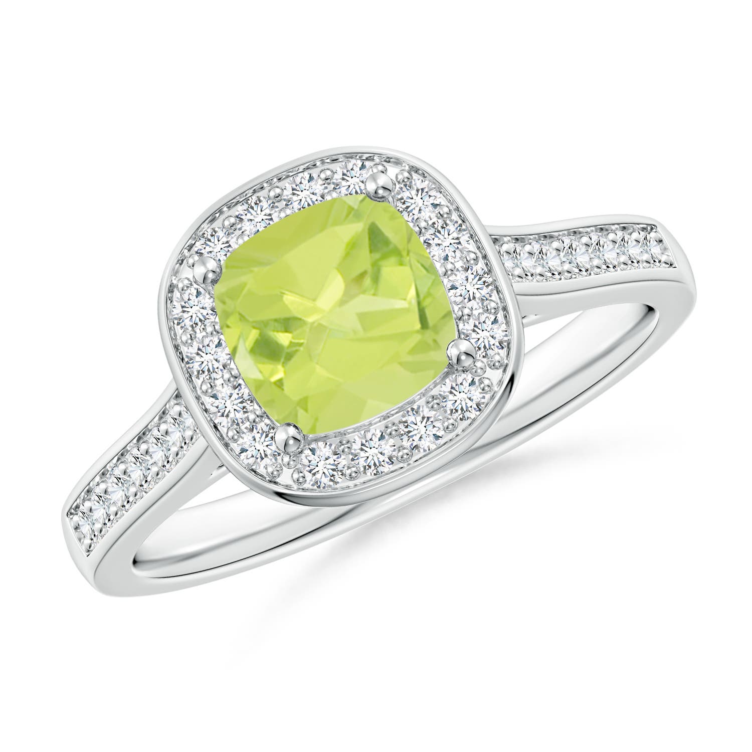 A - Peridot / 1.38 CT / 14 KT White Gold