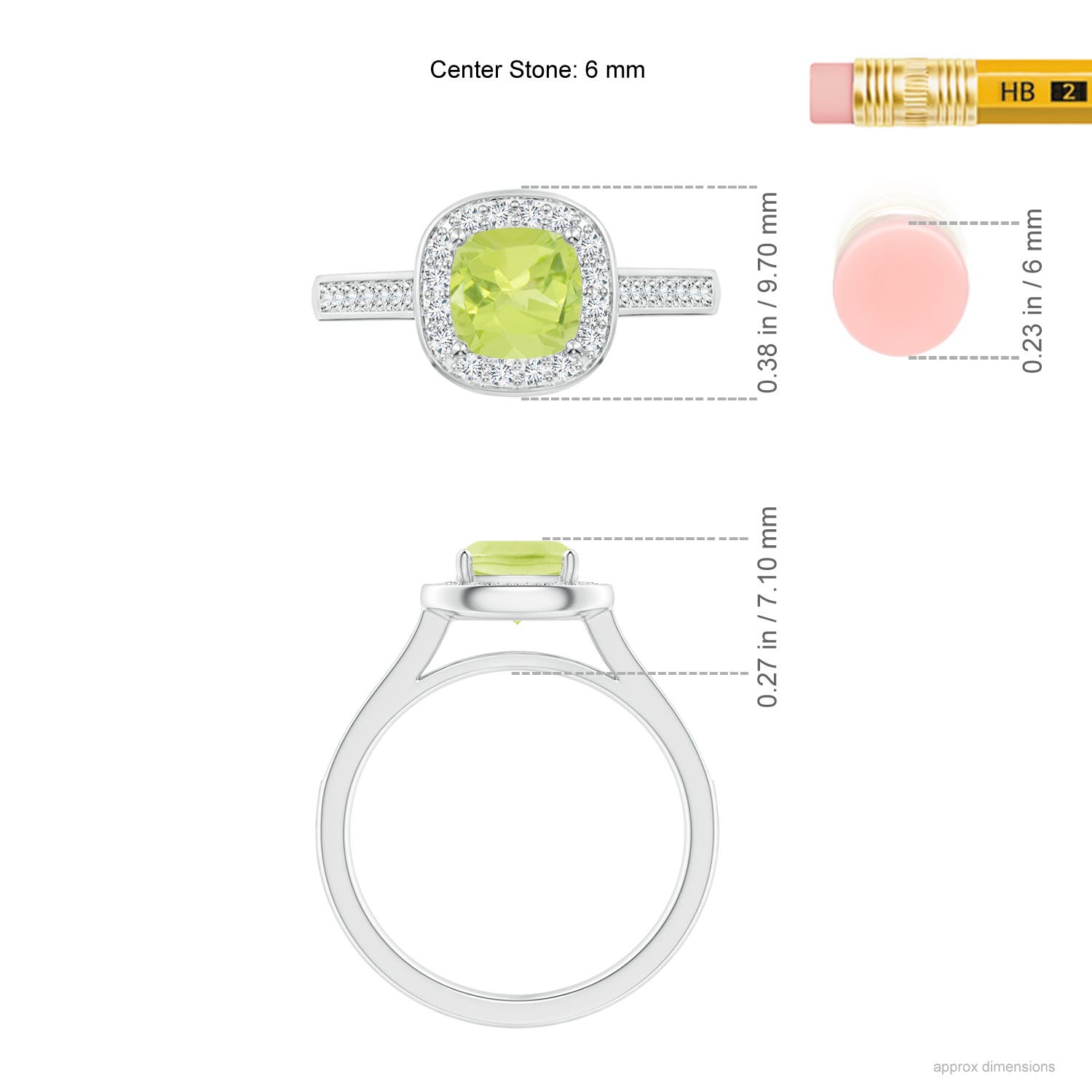 A - Peridot / 1.38 CT / 14 KT White Gold