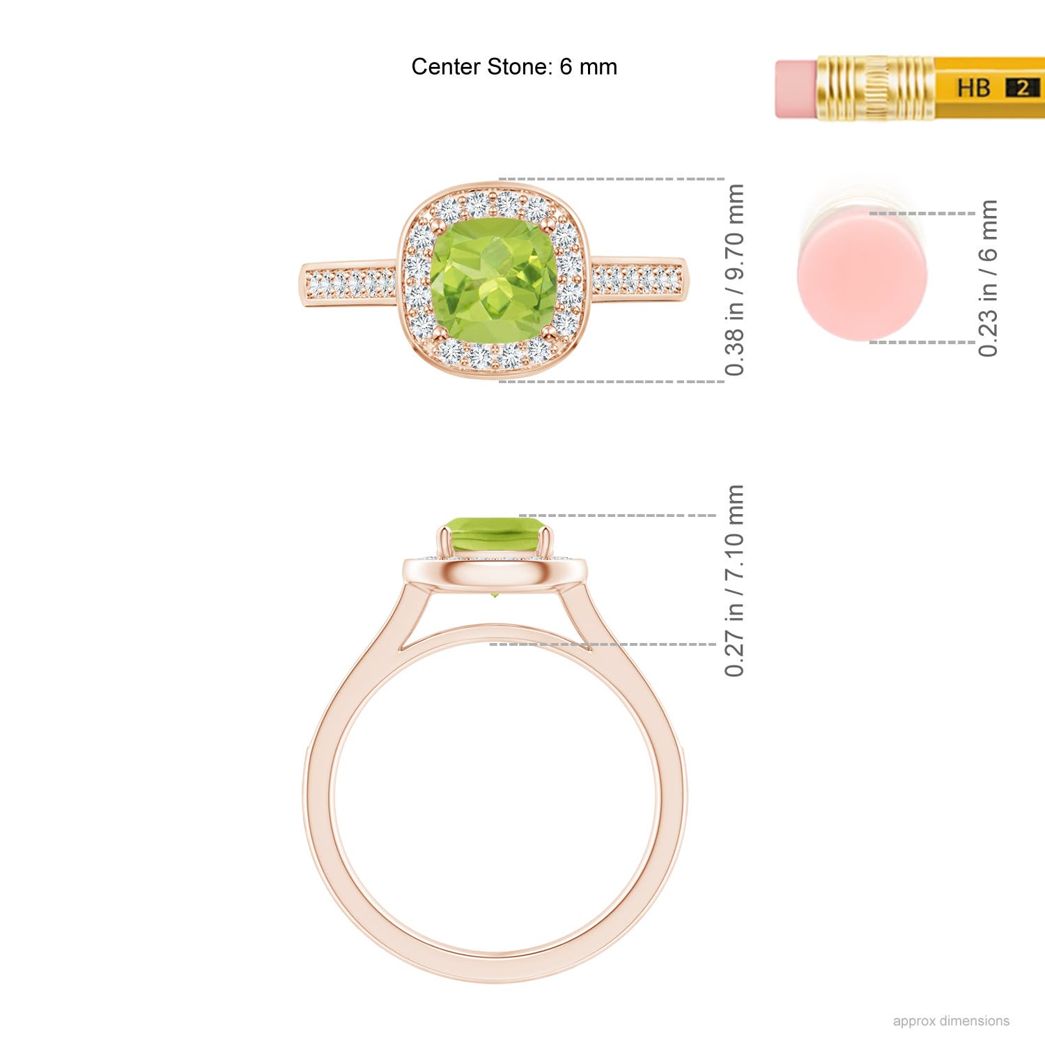 AA - Peridot / 1.38 CT / 14 KT Rose Gold