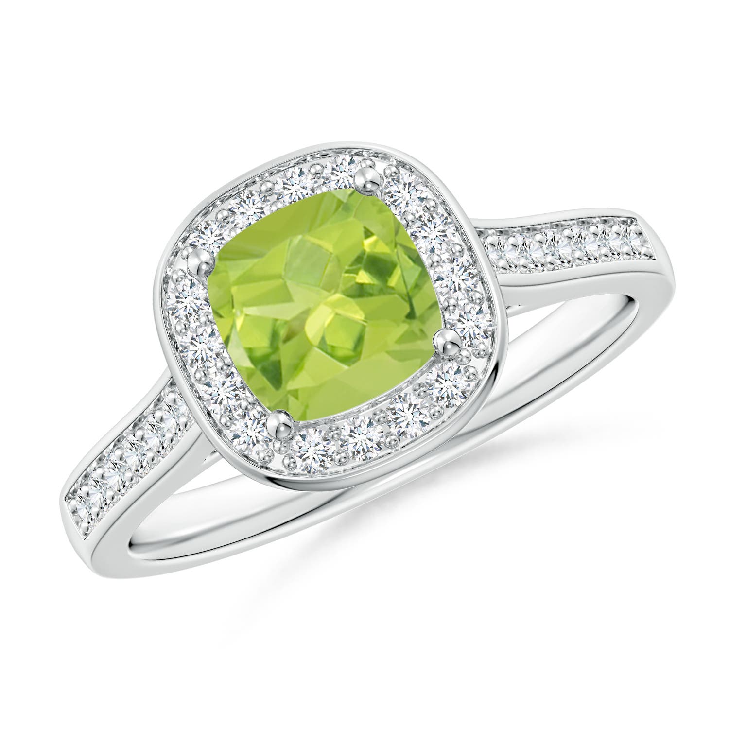 AA - Peridot / 1.38 CT / 14 KT White Gold